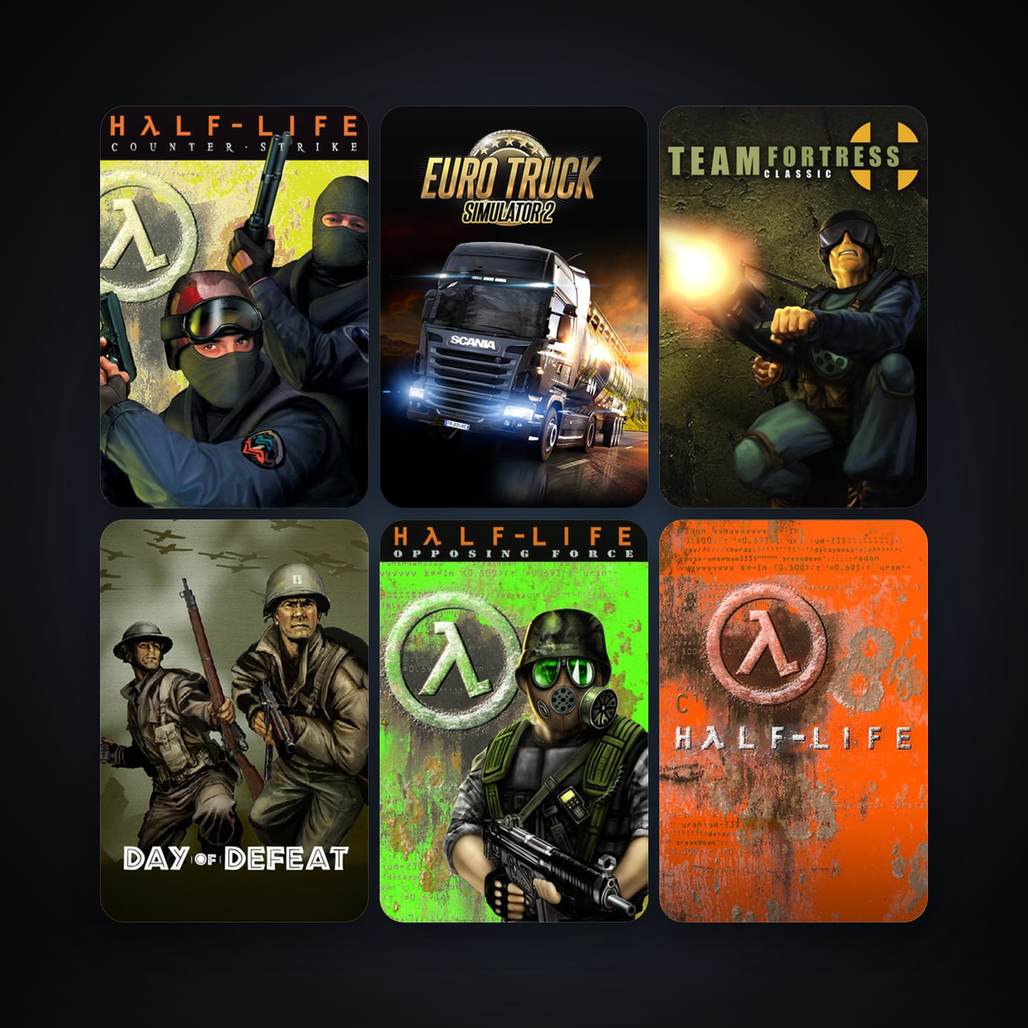 Counter-Strike + Team Fortress Classic, 10 games, Steam 11, clean — HabibiAccounts