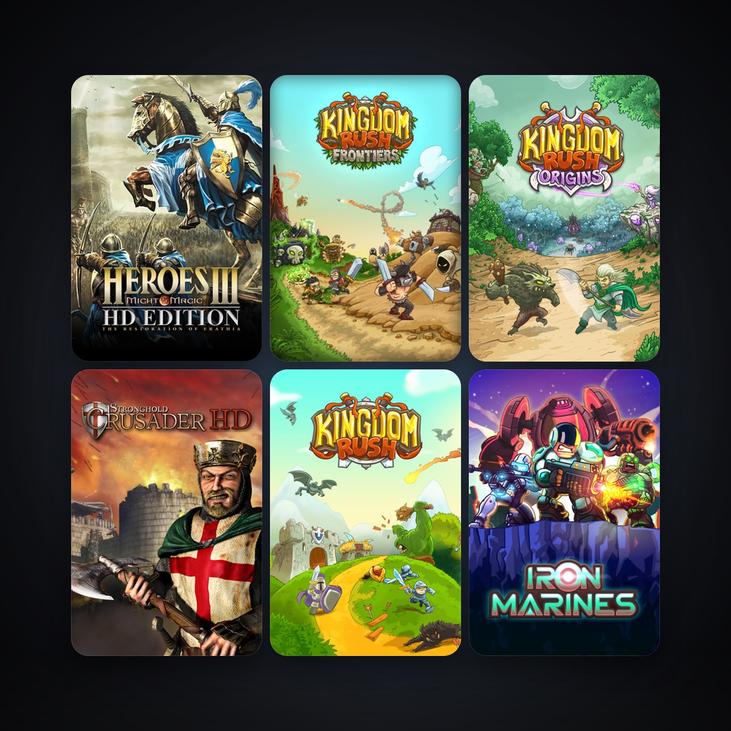 Stronghold Crusader HD + Kingdom Rush - Tower Defense, 9 games, clean — HabibiAccounts