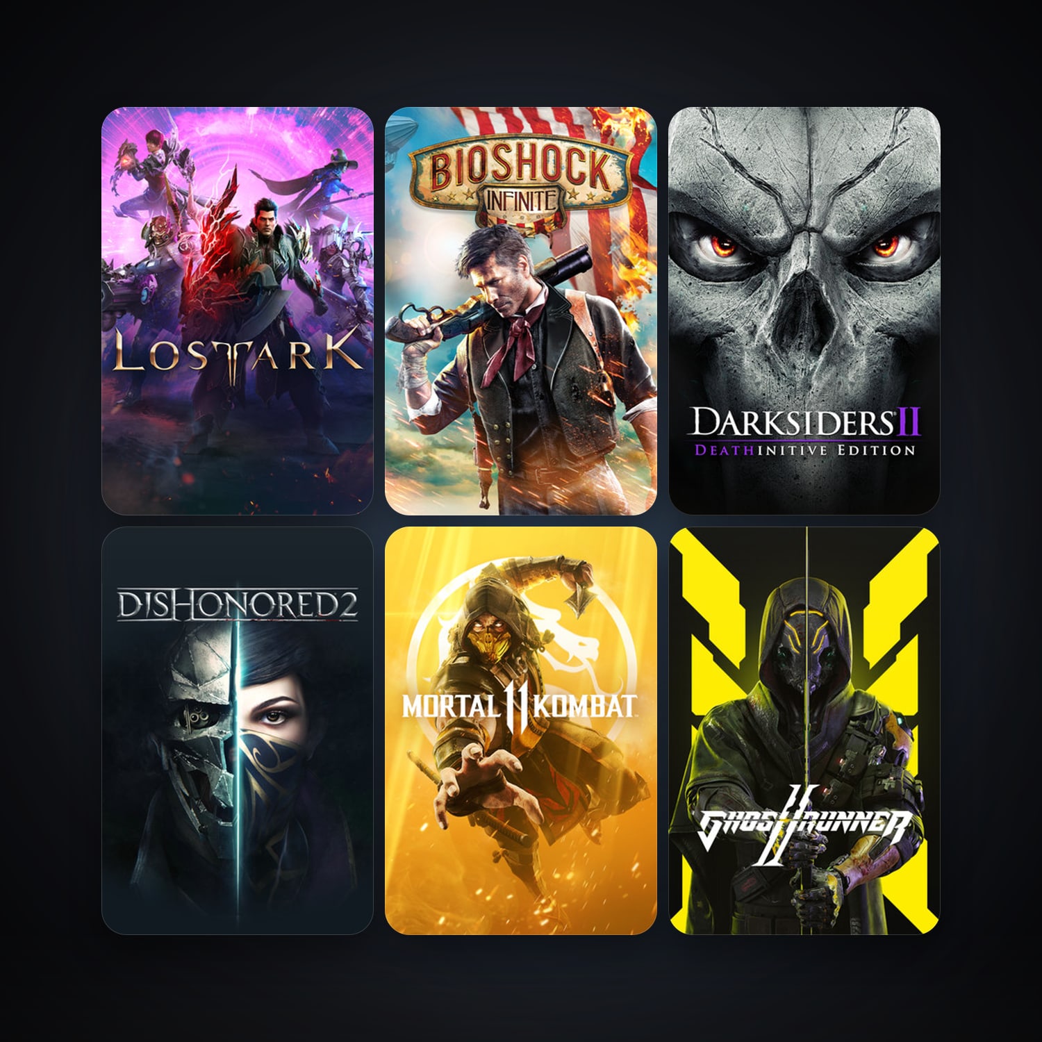 BioShock Infinite + Darksiders II Deathinitive Edition, 6 games, clean — HabibiAccounts