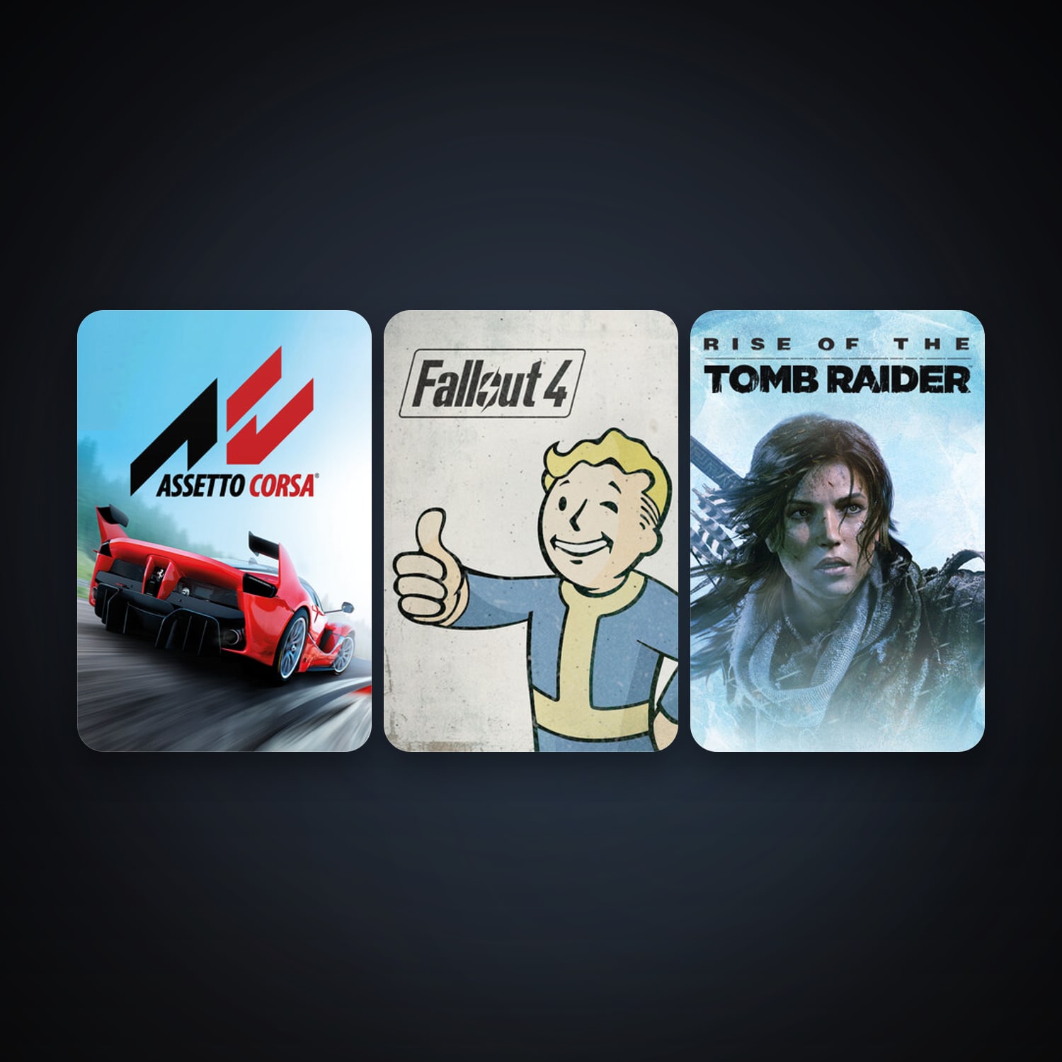 Assetto Corsa + Fallout 4, 3 games, clean — HabibiAccounts