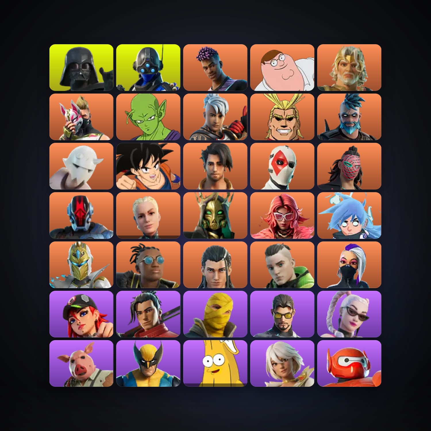 Fade — Peter Griffin — 185 skins — 1.1K V-Bucks — lvl 2533 — HabibiAccounts