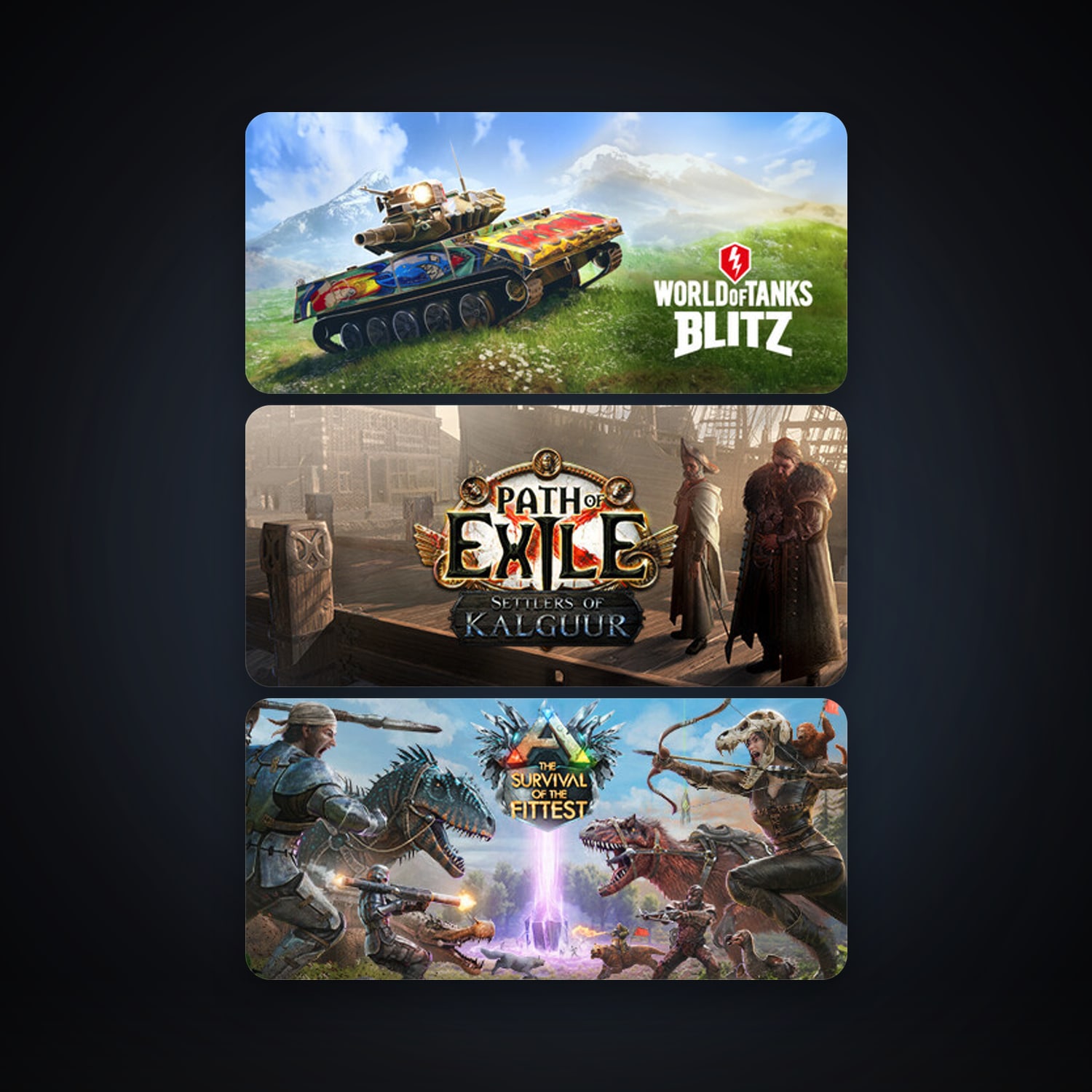 Path of Exile + ARK: The Survival Of The Fittest, 4 games, clean — HabibiAccounts