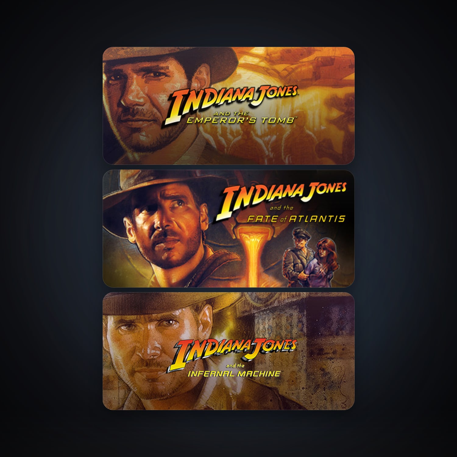 Indiana Jones and the Fate of Atlantis + Indiana Jones and the Emperor's Tomb, 4 games, clean — HabibiAccounts