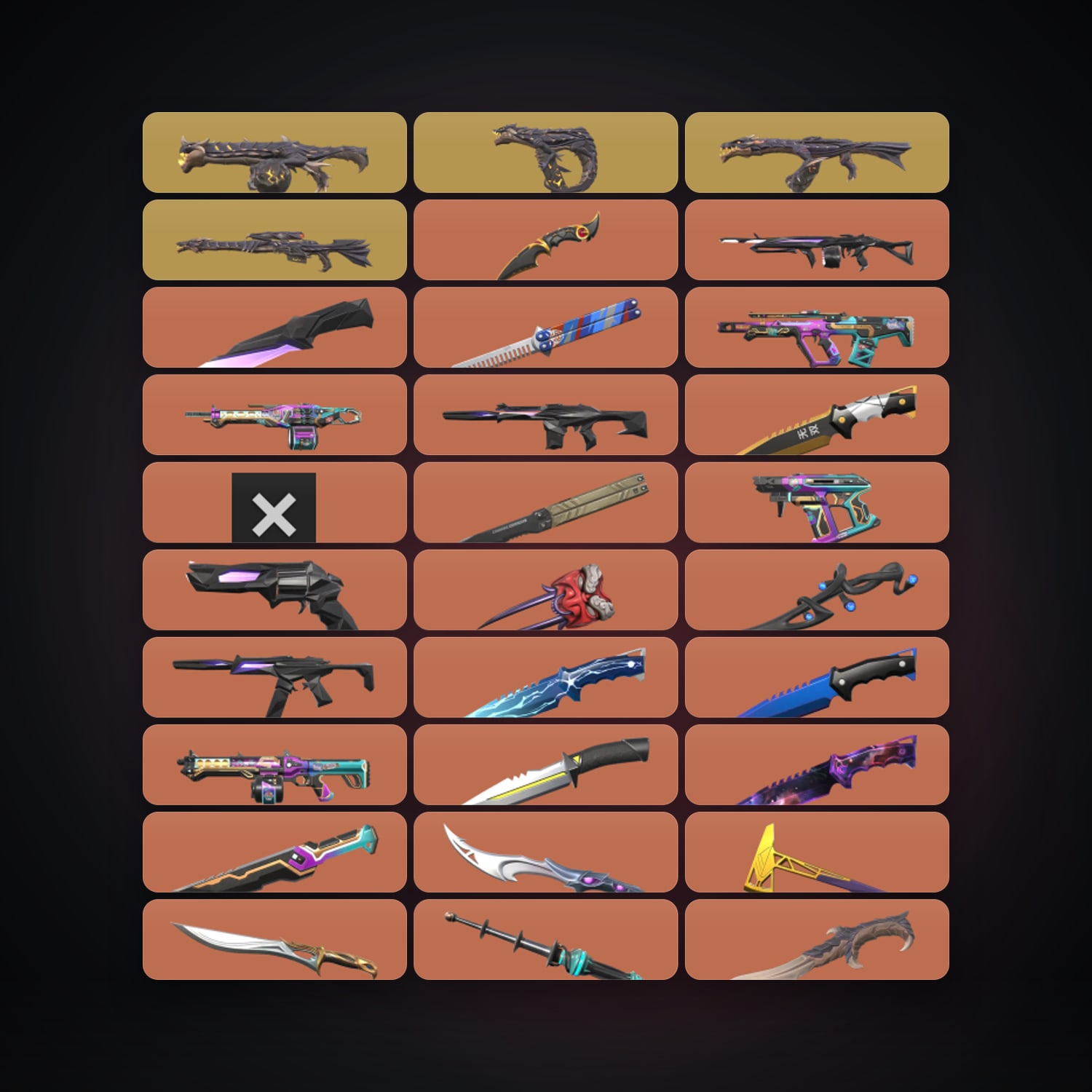 NA Silver 1 locker — 19 knives, 137 skins, lvl 106 — HabibiAccounts