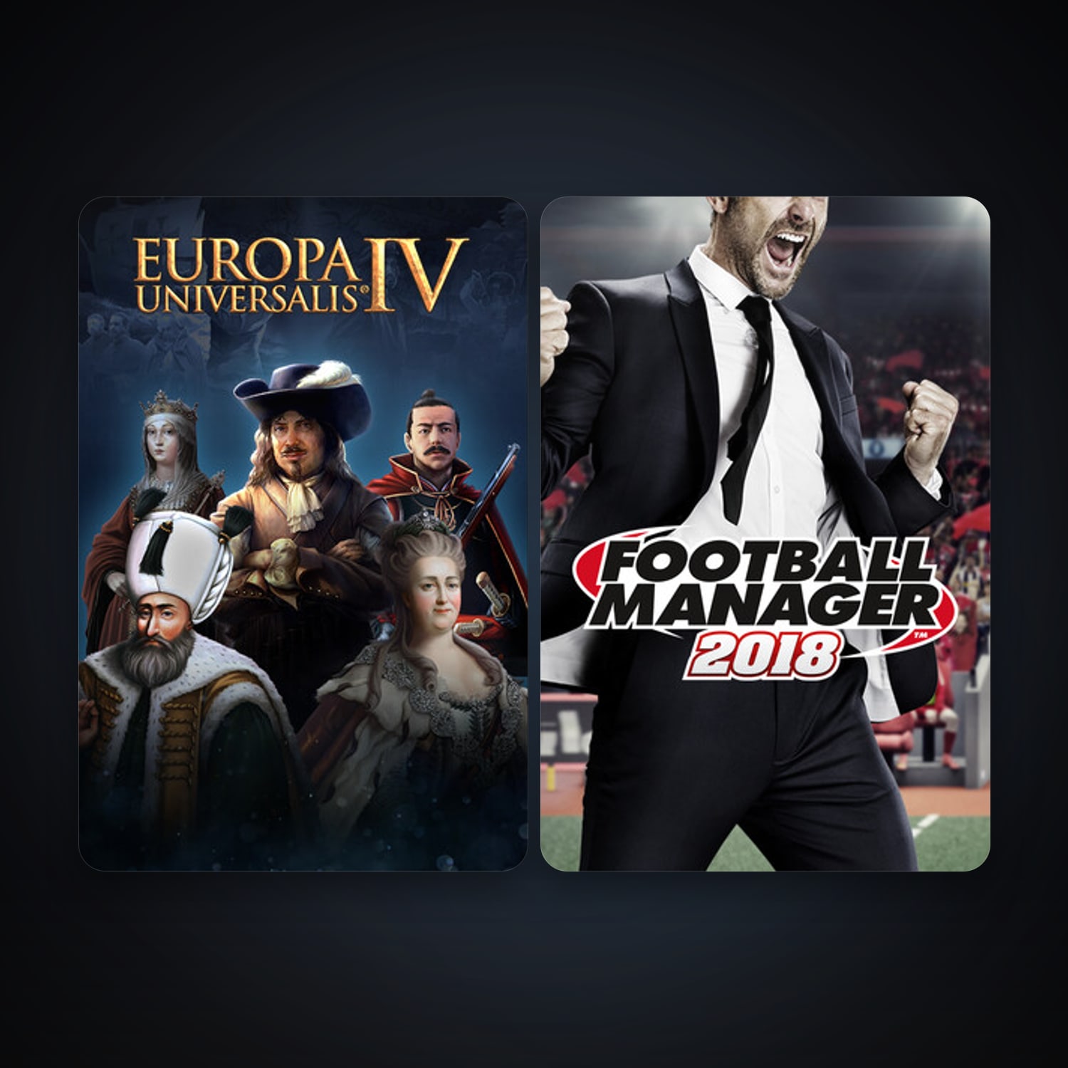 Europa Universalis IV + Football Manager 2018, 4 games, clean — HabibiAccounts