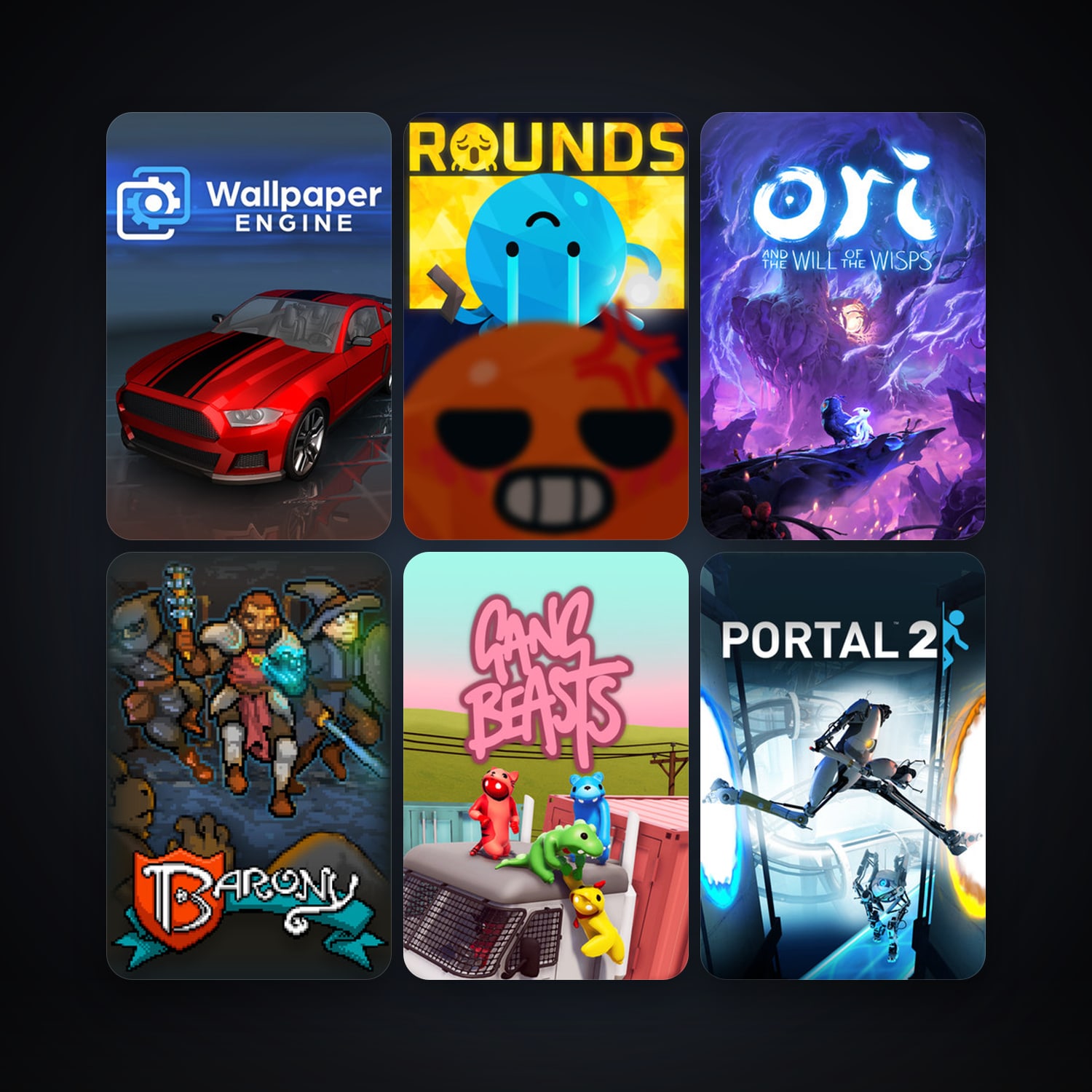 Portal 2 + Gang Beasts, 38 games, Steam 12, clean — HabibiAccounts