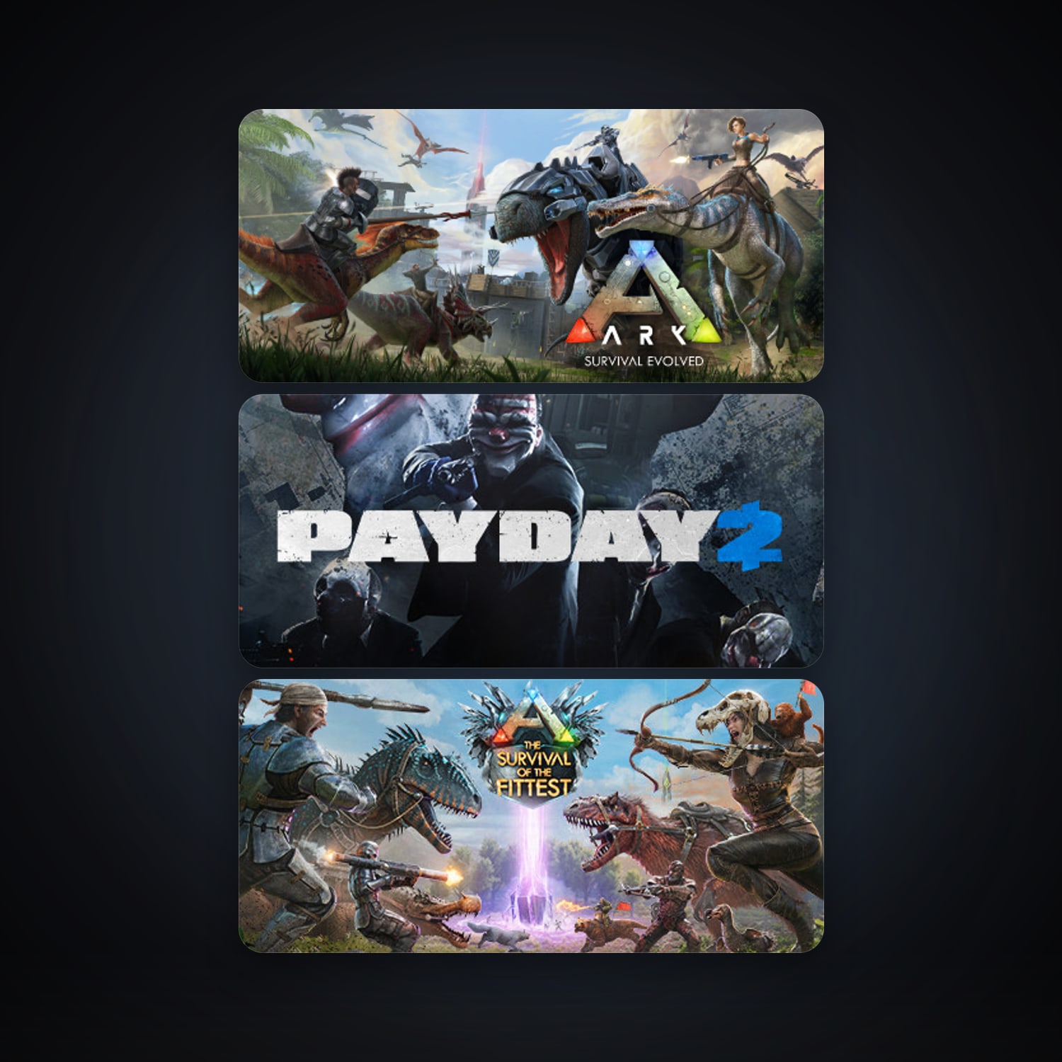 PAYDAY 2 + ARK: Survival Evolved, 3 games, clean — HabibiAccounts