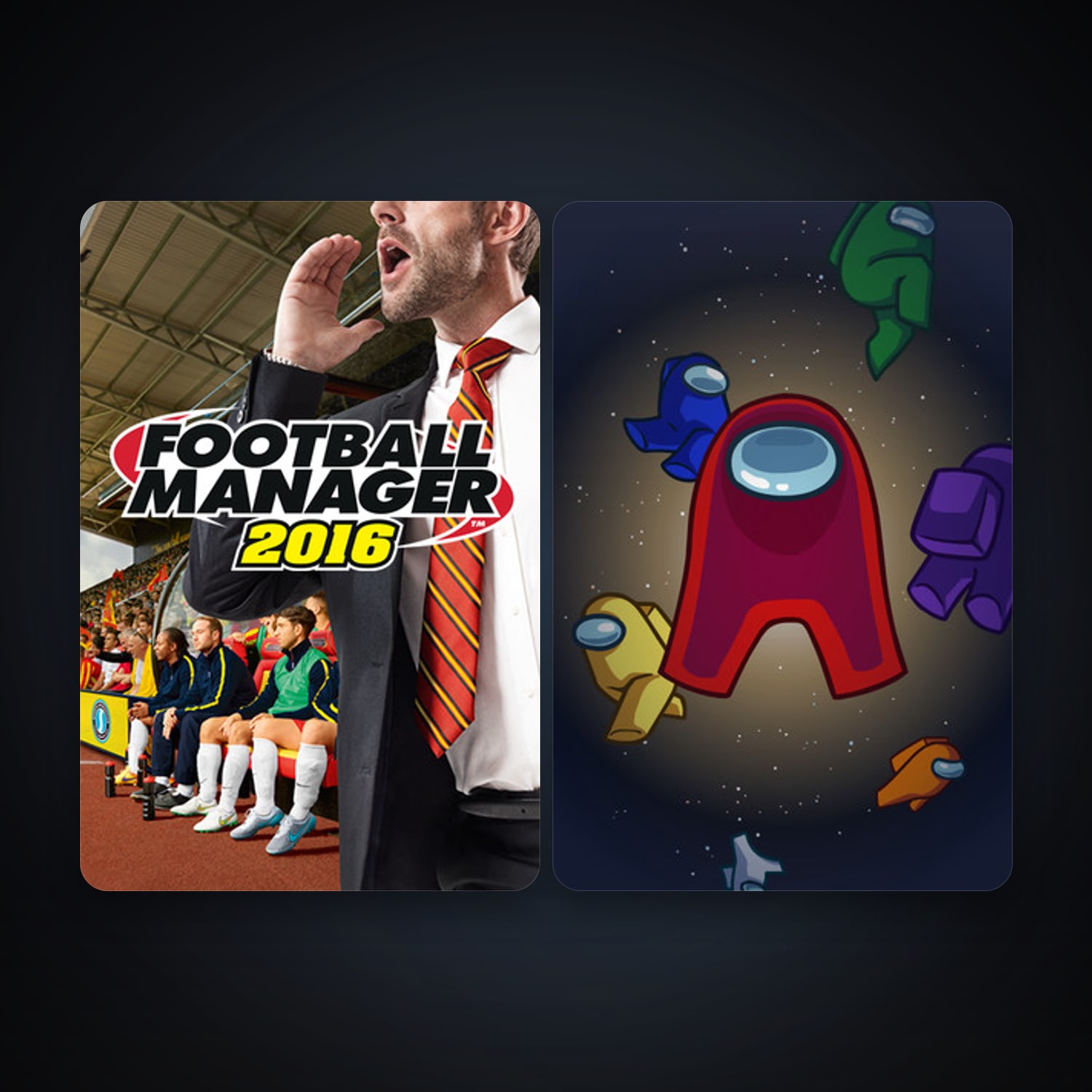 Football Manager 2016 + Among Us, 3 games, clean — HabibiAccounts