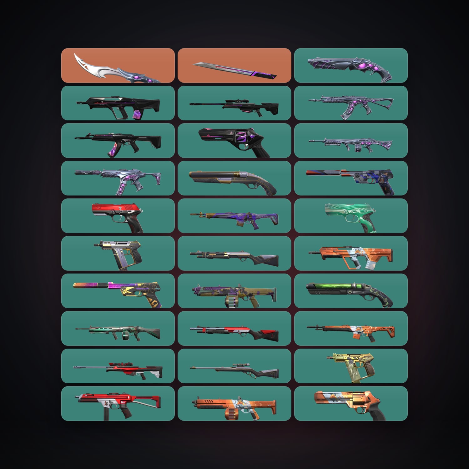 Valorant account: EU Iron 1 locker — 2 knives, 30 skins, lvl 122 — HabibiAccounts