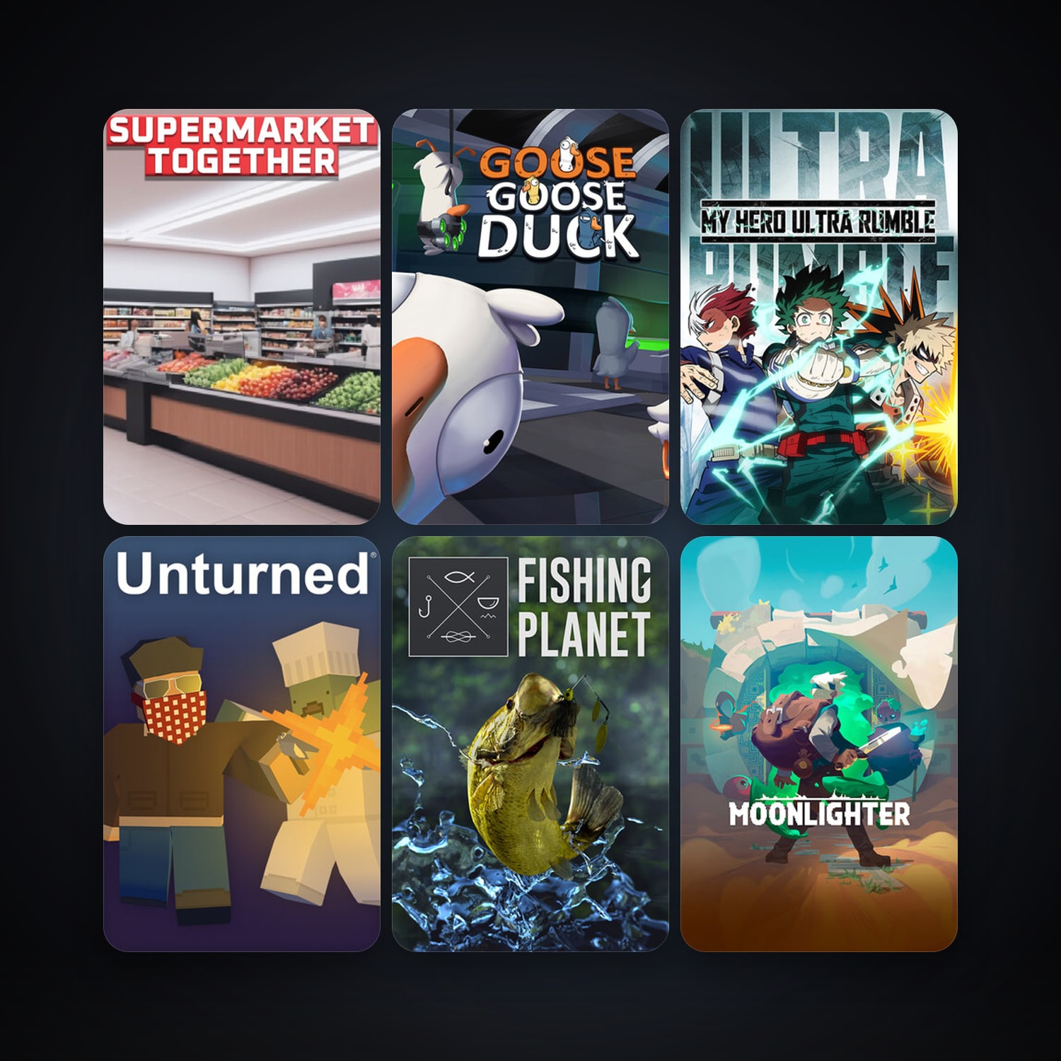 Supermarket Together & Goose Goose Duck | 15 Games | Clean — HabibiAccounts