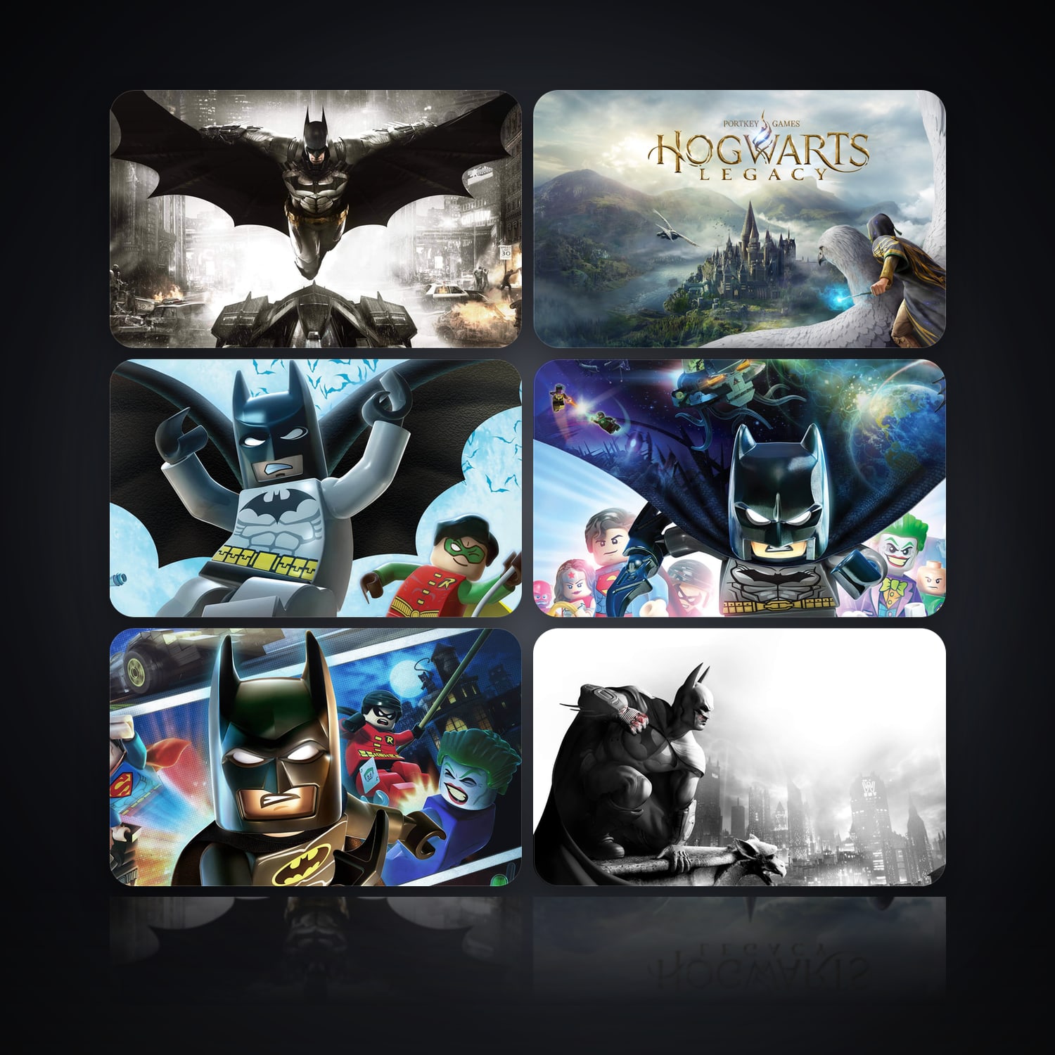 هالحساب إبك فيه Batman Arkham Knight وHogwarts Legacy، BR، 9 ألعاب — HabibiAccounts