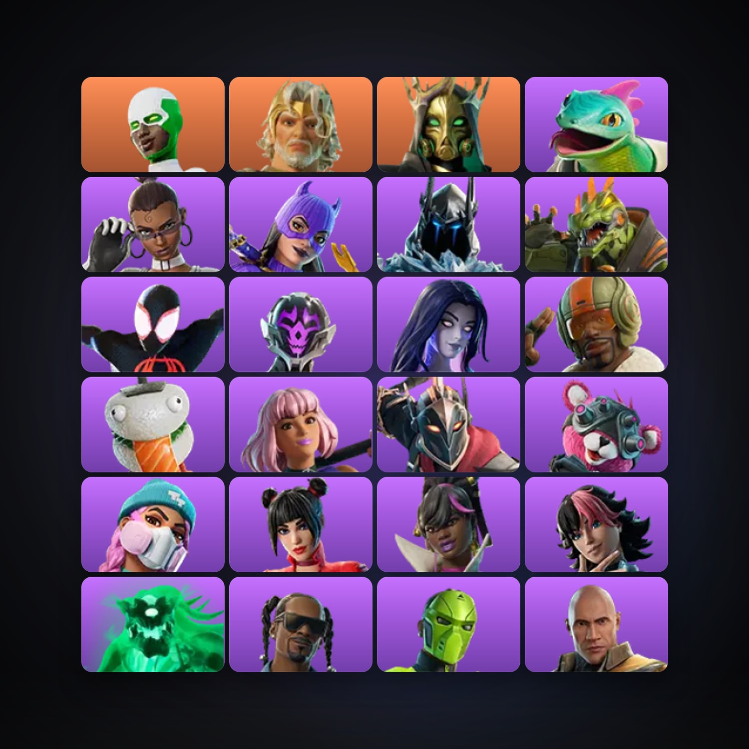 Fortnite locker — 182 skins — 1.1K V-Bucks — lvl 932 — HabibiAccounts