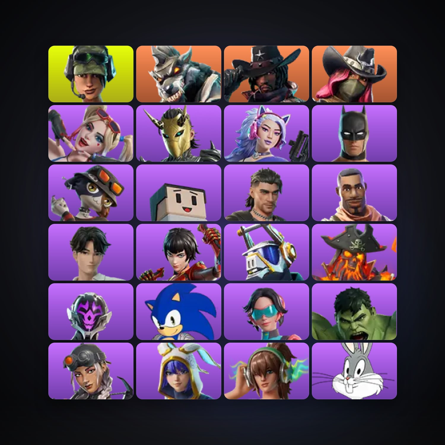 Fortnite locker — 59 skins — 250 V-Bucks — lvl 1127 — HabibiAccounts