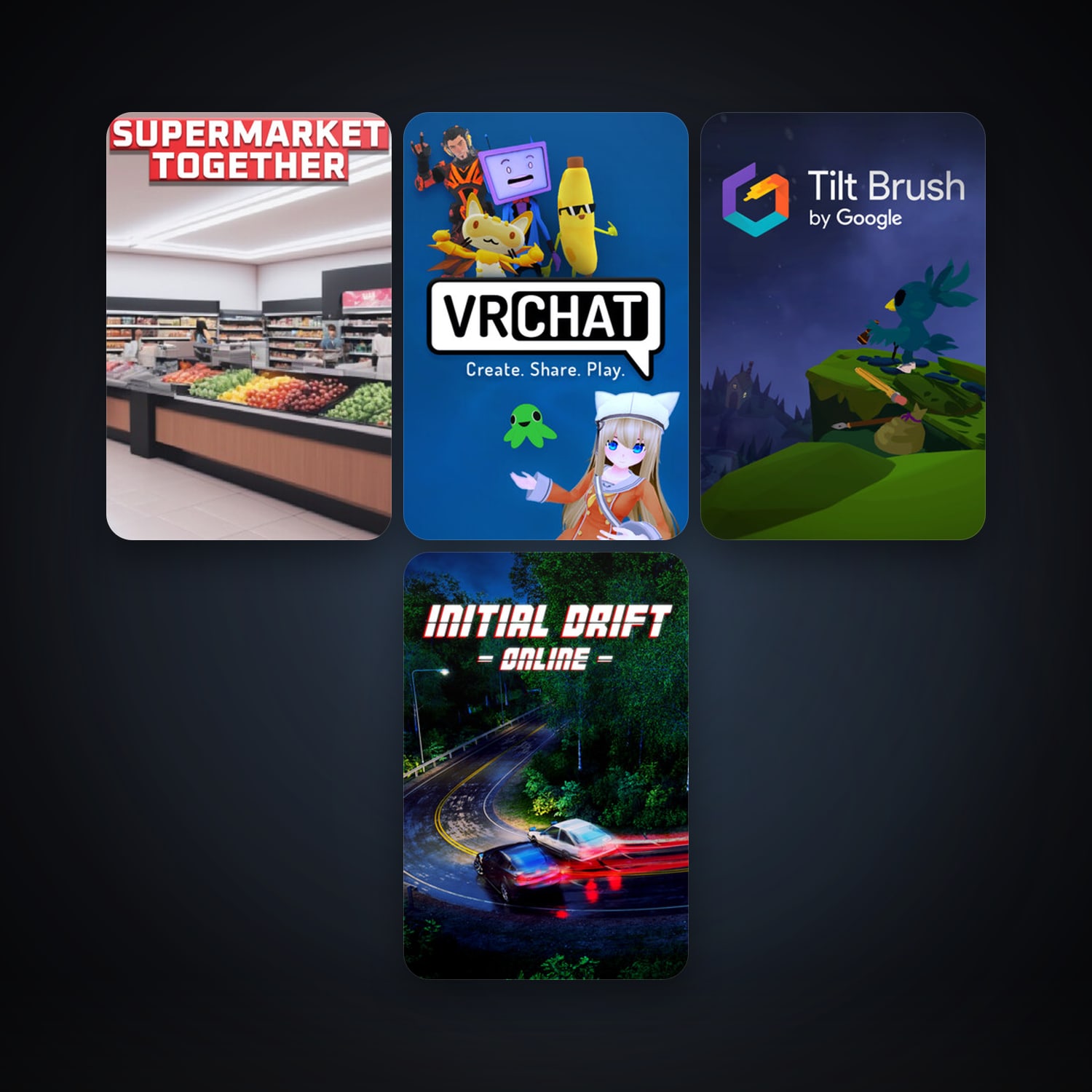 Tilt Brush + VRChat, 8 games, clean — HabibiAccounts