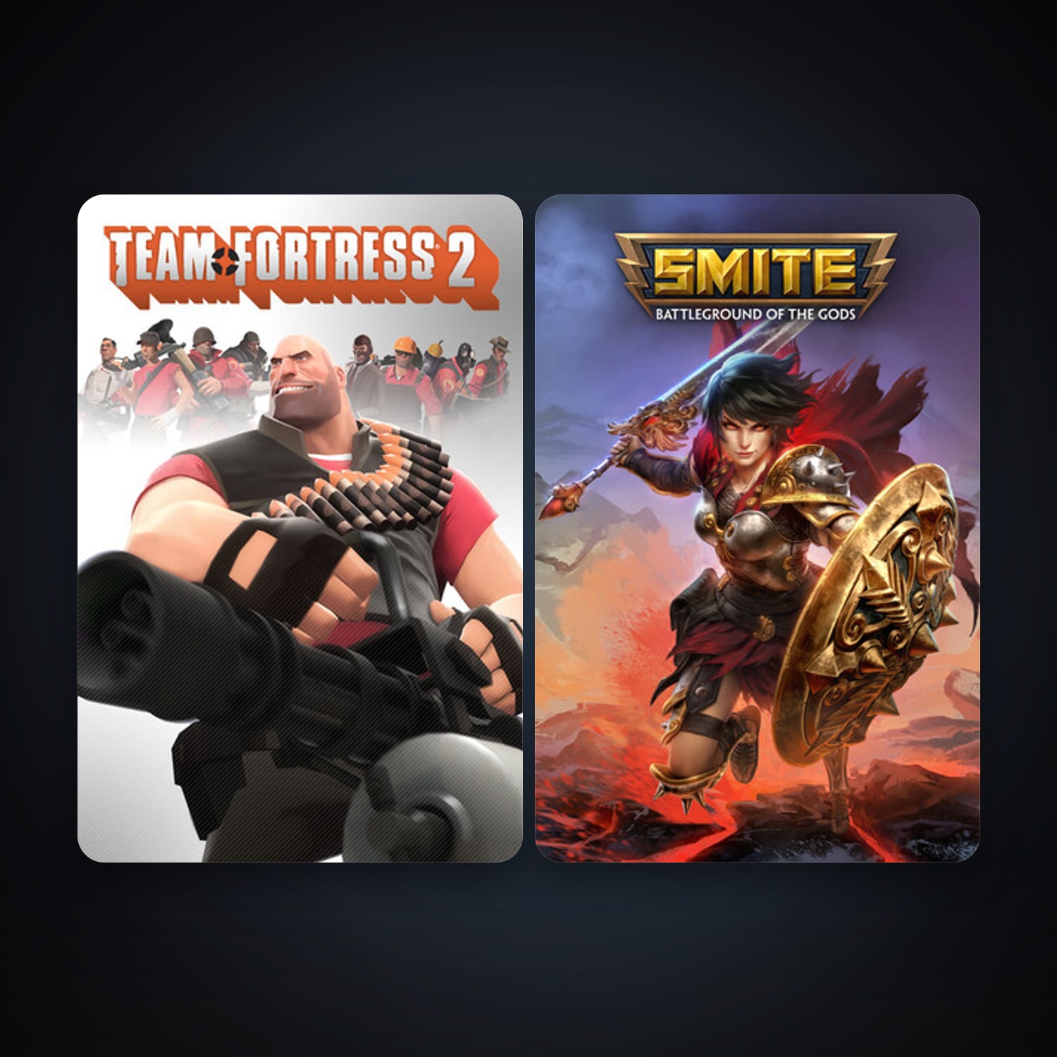 Team Fortress 2 + SMITE, 2 games, clean — HabibiAccounts