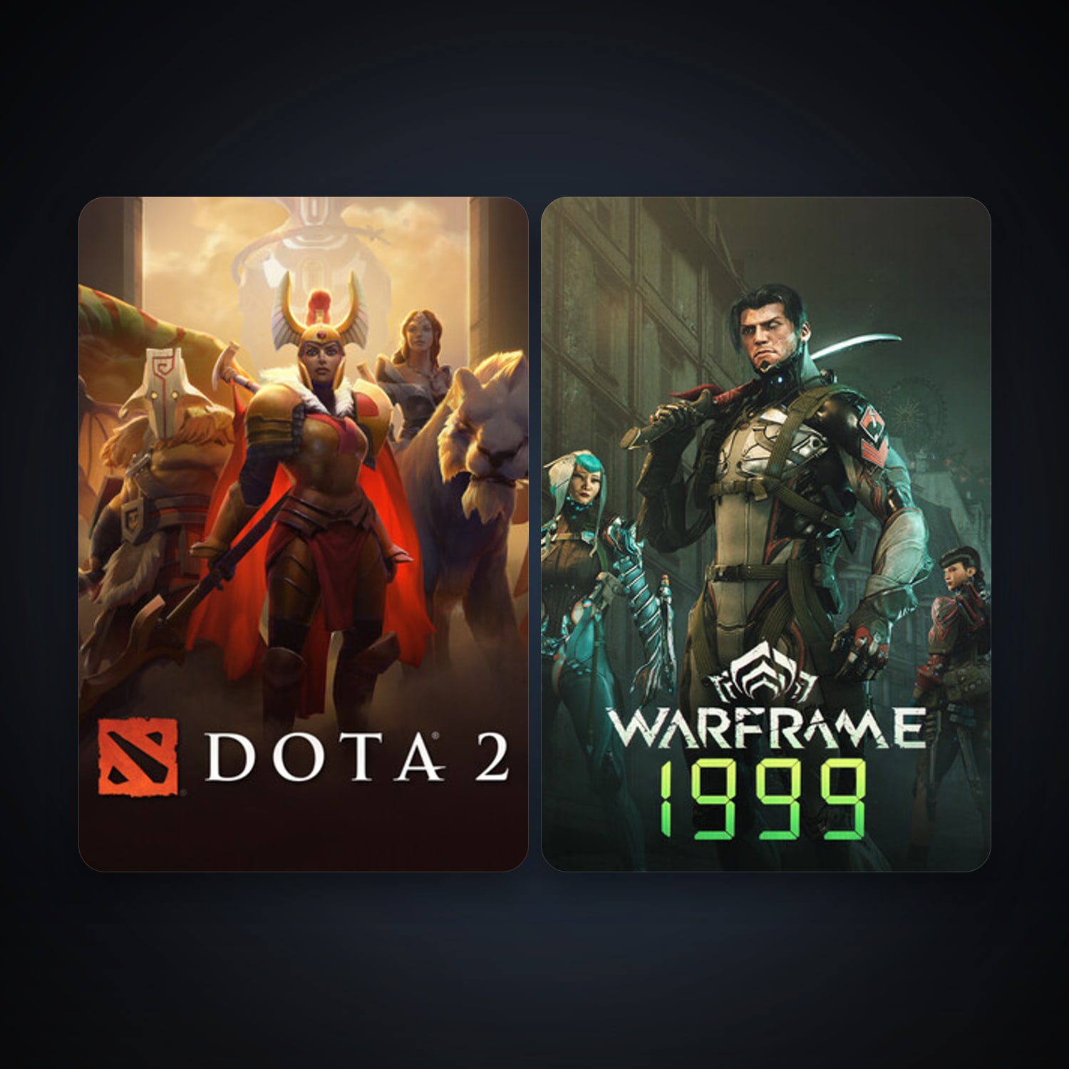 Dota 2 + Warframe, 3 games, clean — HabibiAccounts