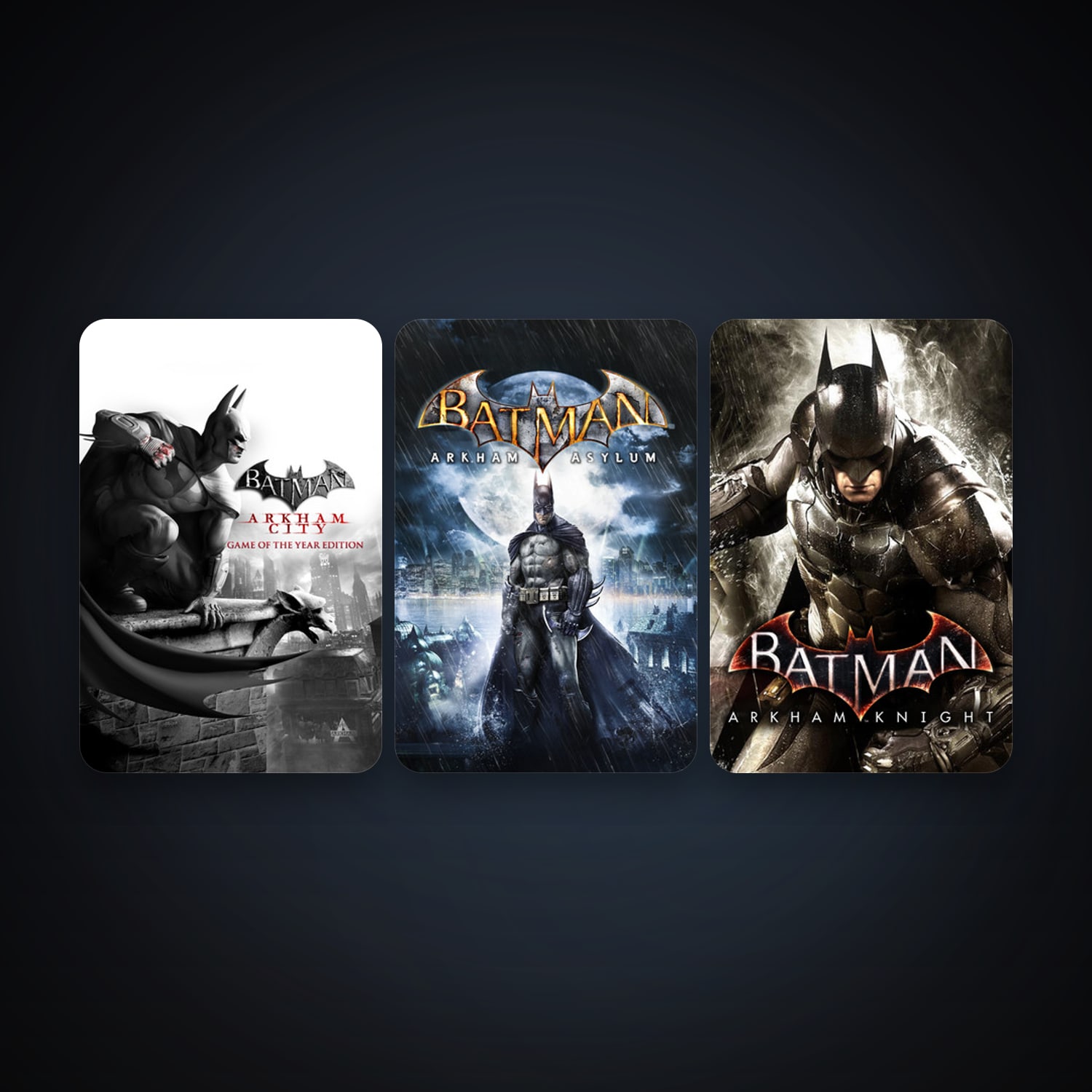 Batman: Arkham Asylum Game of the Year Edition + Batman: Arkham City - Game of the Year Edition, 7 games, clean — HabibiAccounts