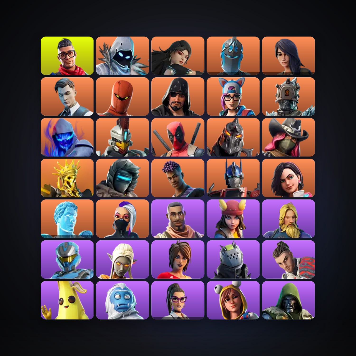 Fortnite locker — 87 skins — 2.5K V-Bucks — lvl 3089 — HabibiAccounts