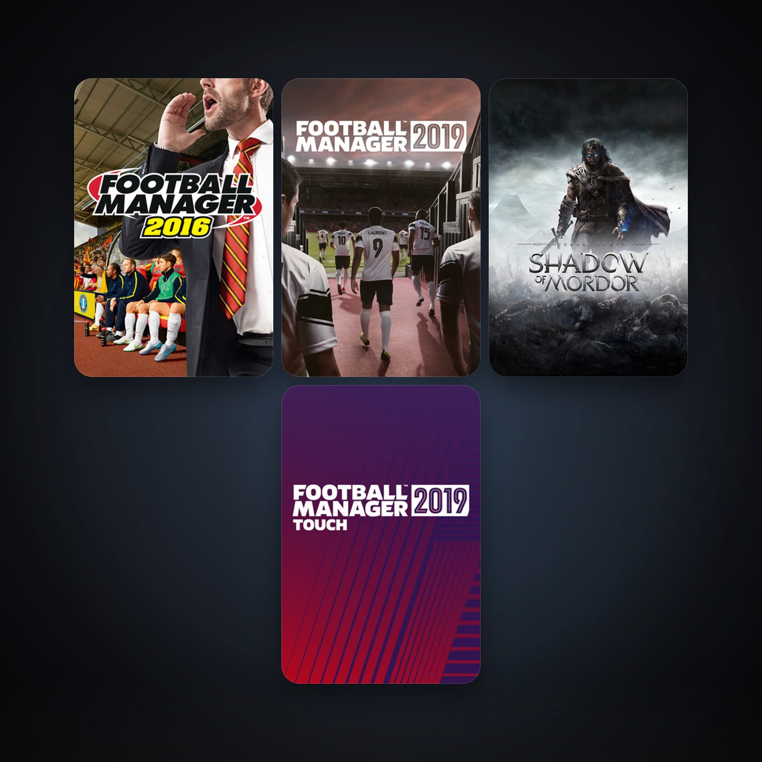Middle-earth: Shadow of Mordor + Football Manager 2016, 5 games, clean — HabibiAccounts