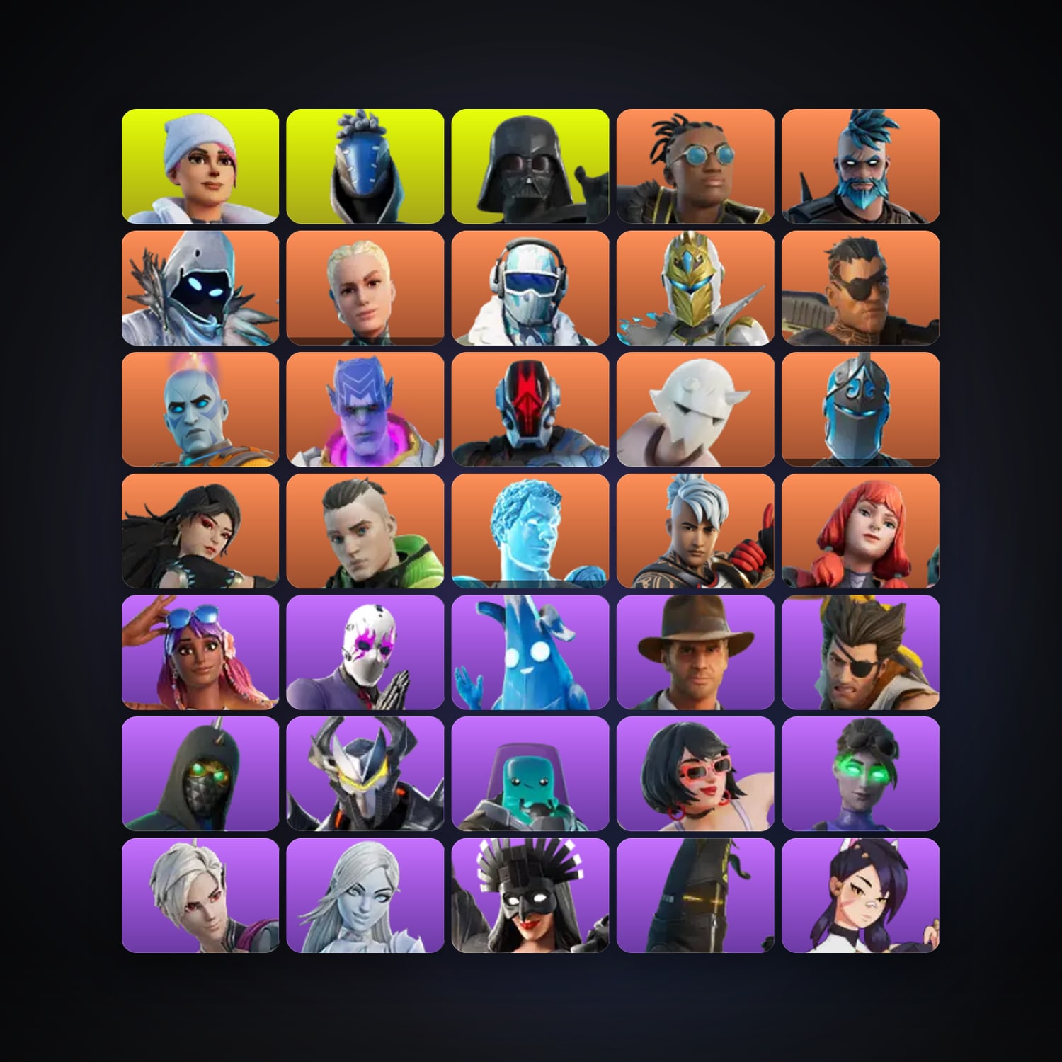 Fortnite locker — 128 skins — 1.4K V-Bucks — lvl 1290 — HabibiAccounts