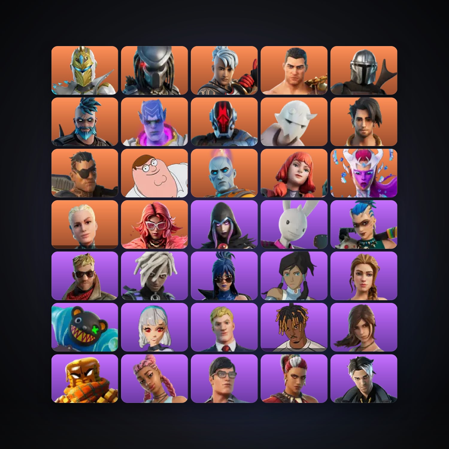 Fortnite locker — 86 skins — 200 V-Bucks — lvl 1624 — HabibiAccounts