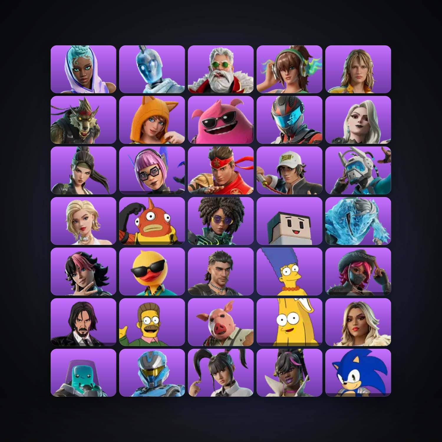 Fortnite locker — 39 skins — 400 V-Bucks — lvl 705 — HabibiAccounts