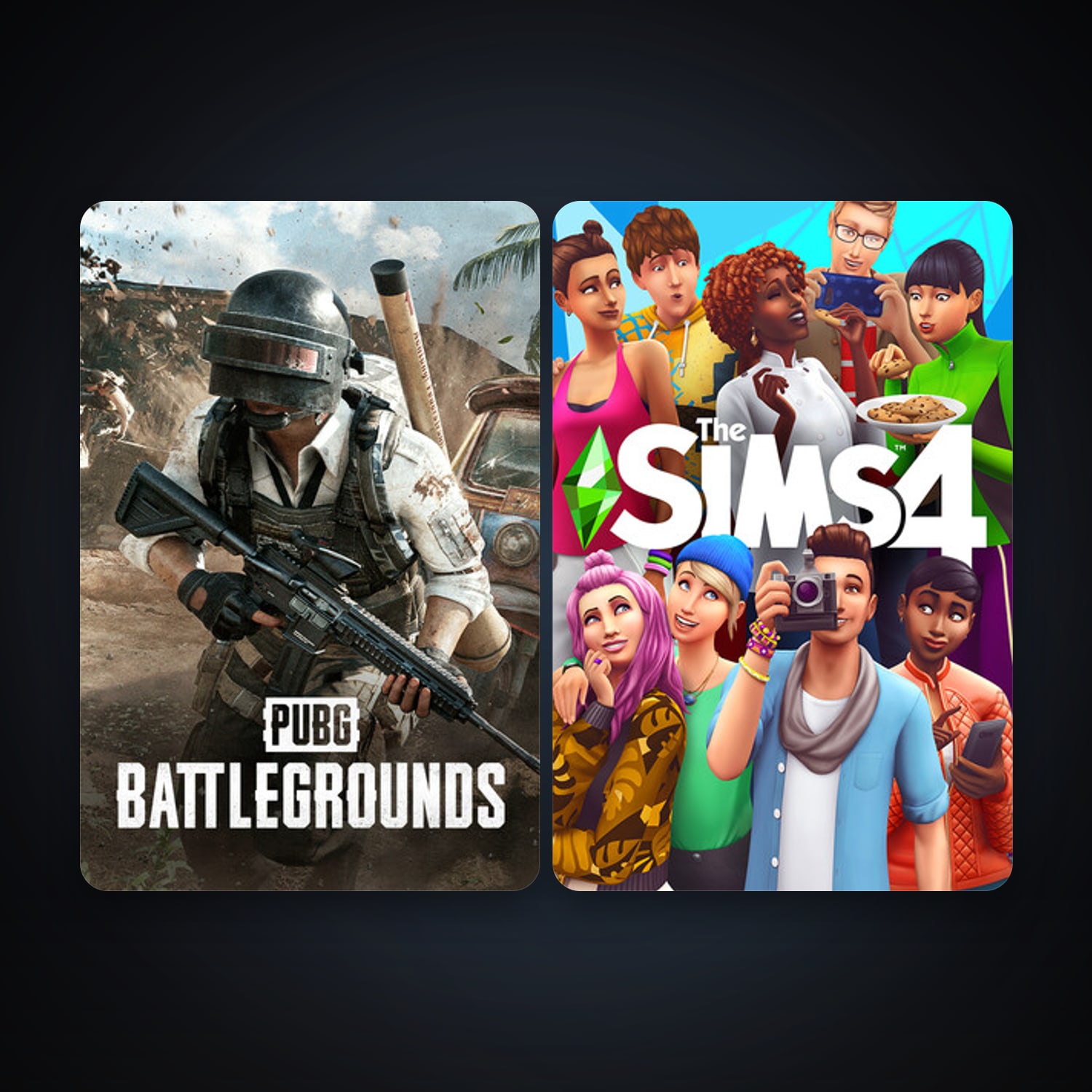 PUBG: BATTLEGROUNDS + The Sims 4, 2 games, clean — HabibiAccounts