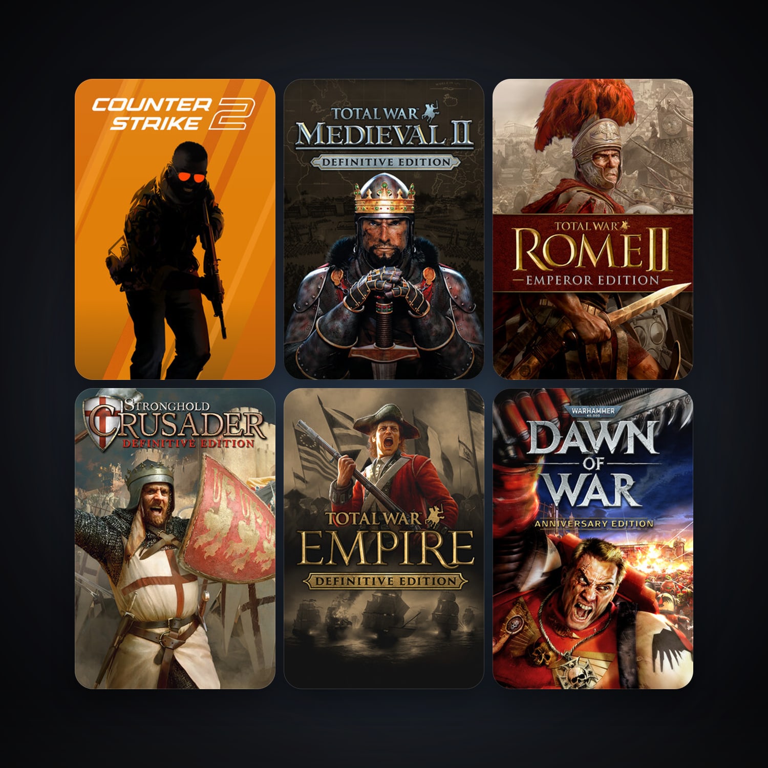 CS2 Prime + Warhammer 40,000: Dawn of War - Game of the Year Edition, 32 games, Steam 10, clean — HabibiAccounts