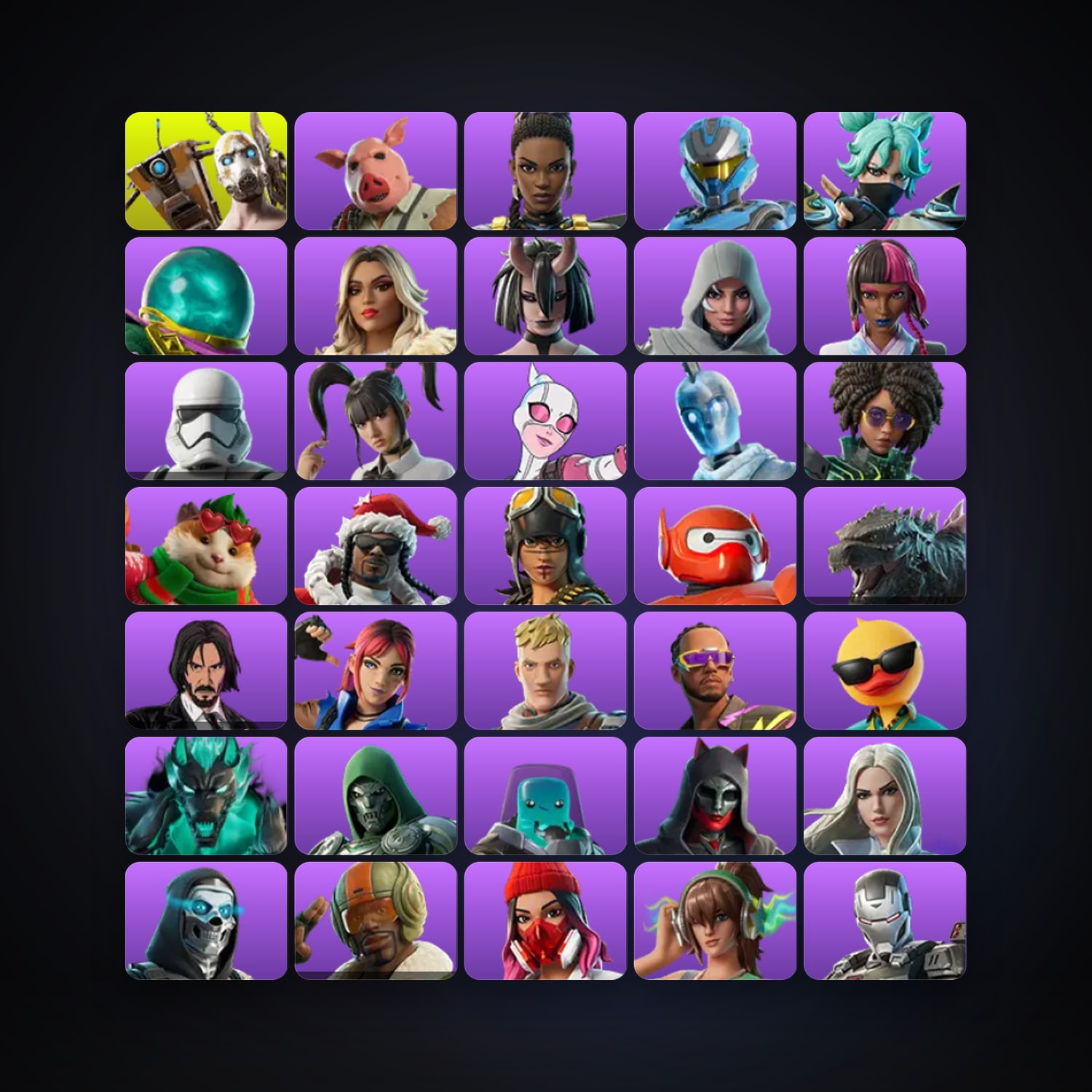 هالحساب فورتنايت، لوكر 57 سكن، 50 فيبوكس، لفل 2716، 219 فوز — HabibiAccounts