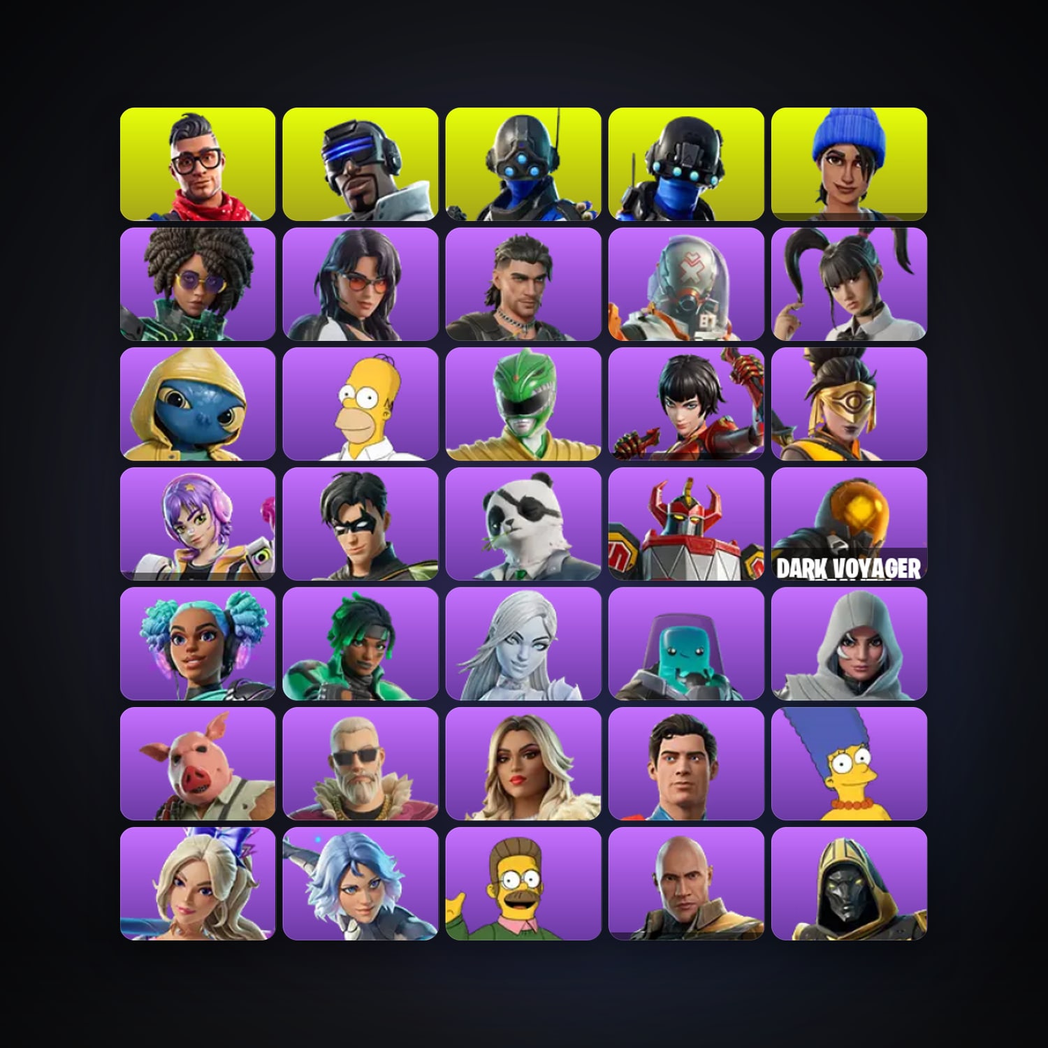 هالحساب فورتنايت، لوكر 64 سكن، 2K فيبوكس، لفل 1351، 129 فوز — HabibiAccounts
