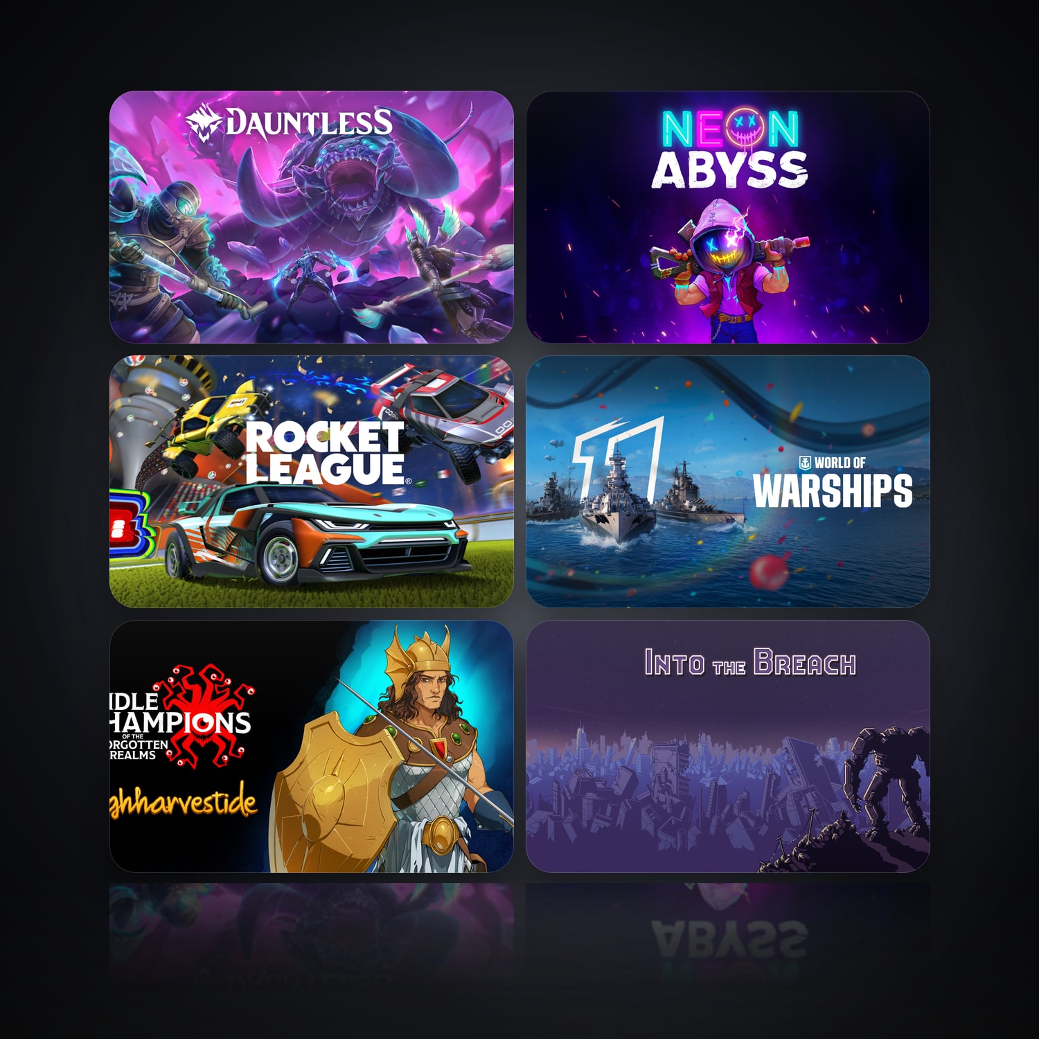 Dauntless & Neon Abyss | 129 Games — HabibiAccounts