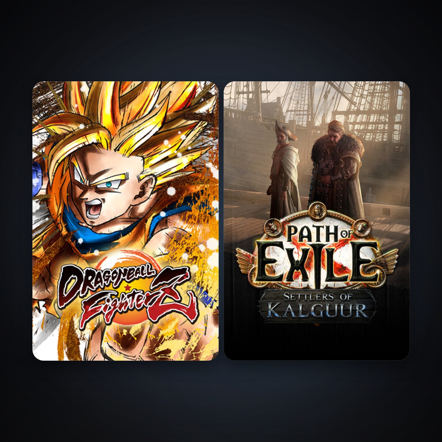 Path of Exile + DRAGON BALL FighterZ, 3 games, clean — HabibiAccounts