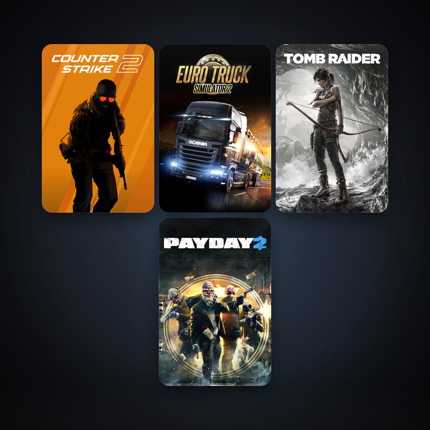CS2 Prime + Tomb Raider, 4 games, clean — HabibiAccounts