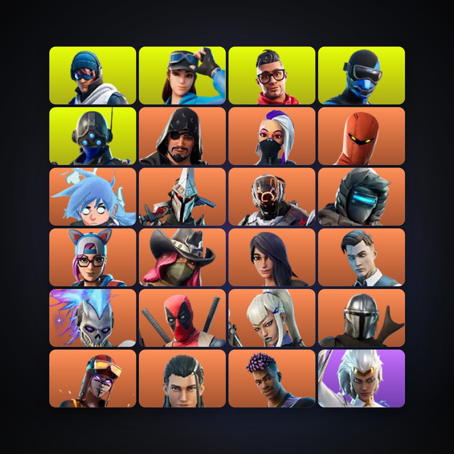Fortnite locker — 120 skins — 950 V-Bucks — lvl 3945 — HabibiAccounts