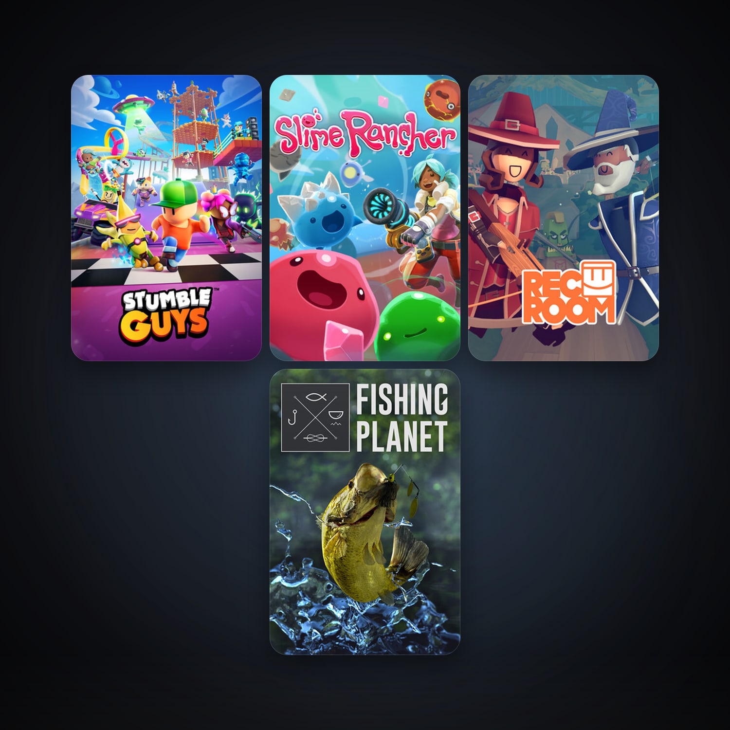 Fishing Planet + Slime Rancher, 9 games, clean — HabibiAccounts