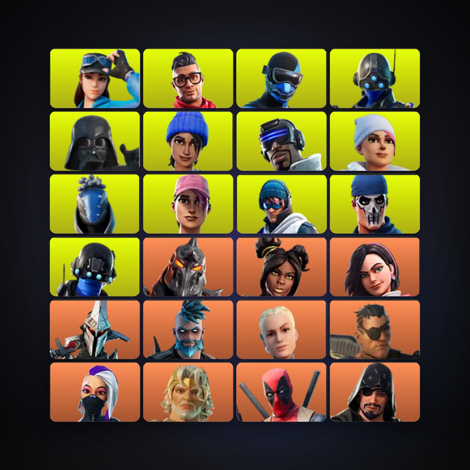 Fortnite locker — 415 skins — 800 V-Bucks — lvl 4712 — HabibiAccounts