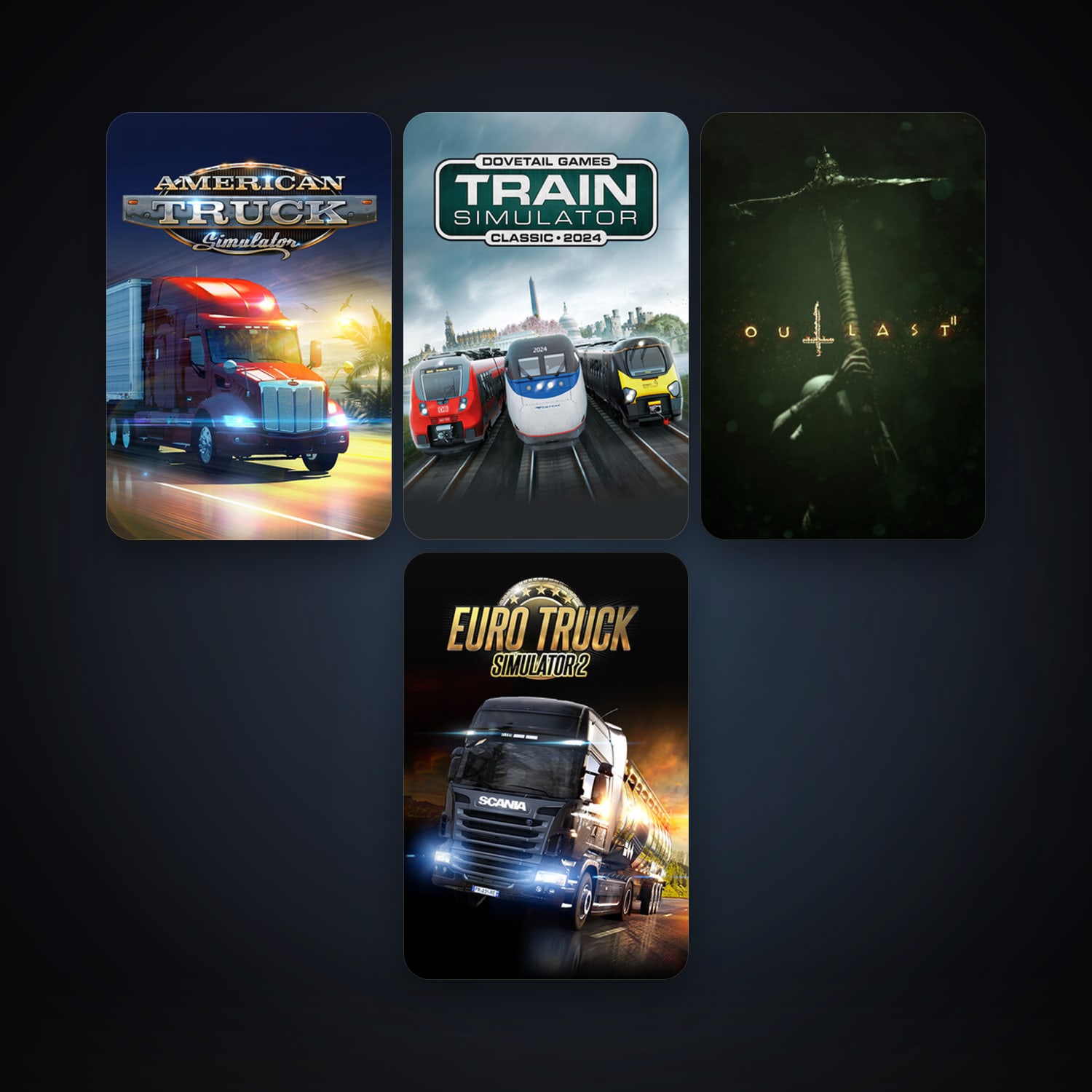 Train Simulator Classic + Euro Truck Simulator 2, 8 games, clean — HabibiAccounts