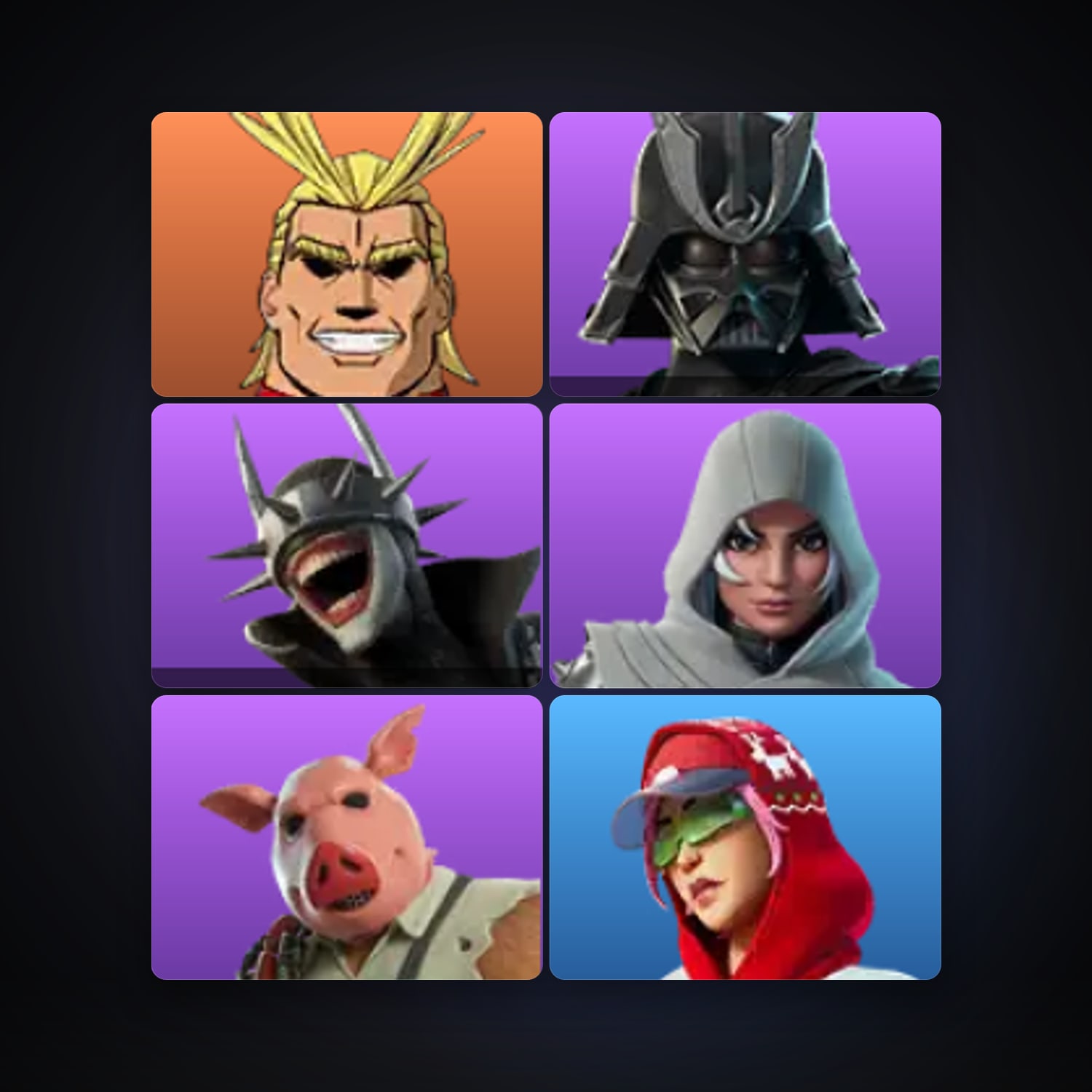 Fortnite locker — 6 skins — 200 V-Bucks — lvl 280 — HabibiAccounts