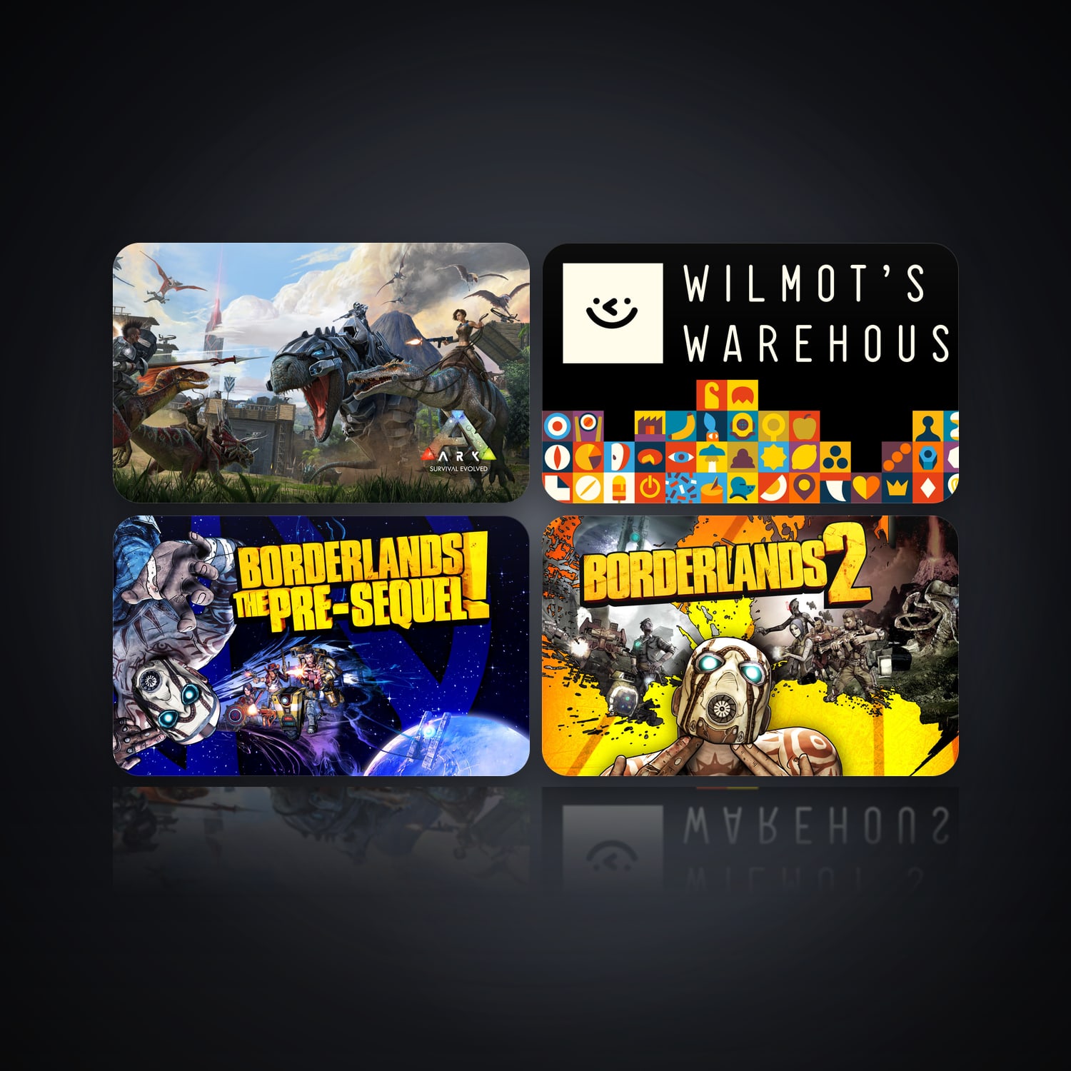 ARK: Survival Evolved & Wilmot's Warehouse | 4 Games — HabibiAccounts