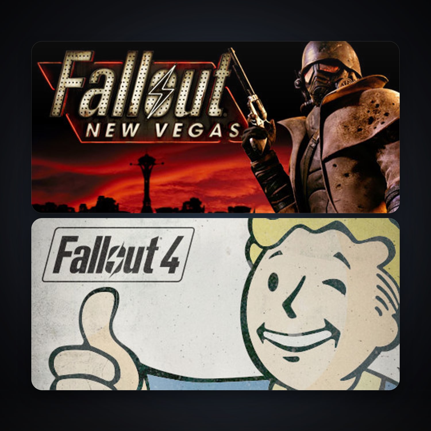 Fallout: New Vegas + Fallout 4, 3 games, clean — HabibiAccounts