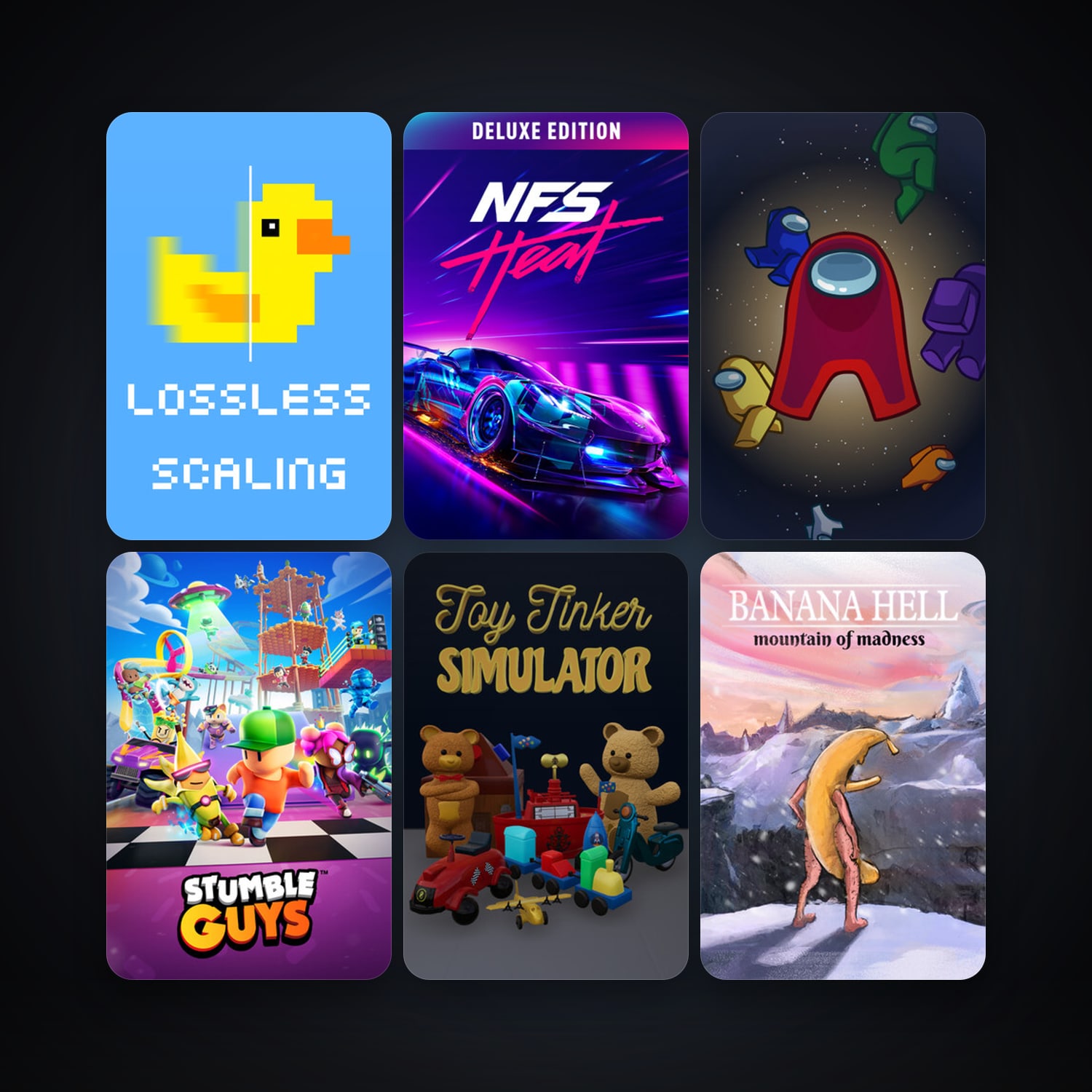 Among Us + Lossless Scaling, 8 games, clean — HabibiAccounts