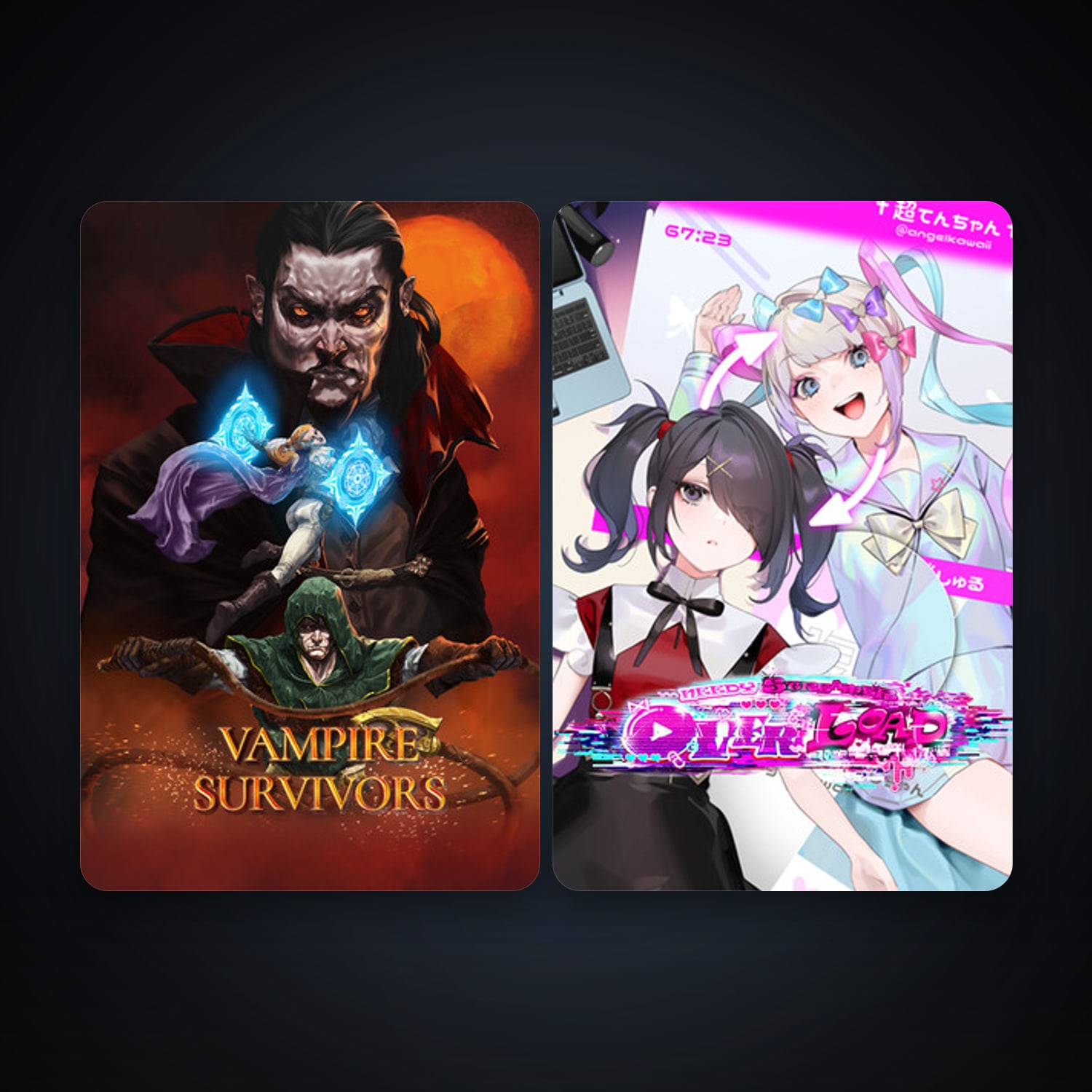 NEEDY GIRL OVERDOSE + Vampire Survivors, 3 games, clean — HabibiAccounts