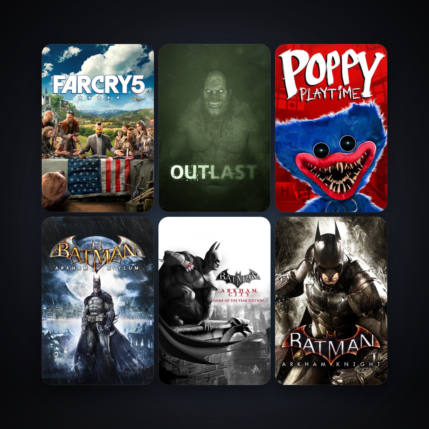 Batman: Arkham Asylum Game of the Year Edition + Batman: Arkham City - Game of the Year Edition, 18 games, clean — HabibiAccounts
