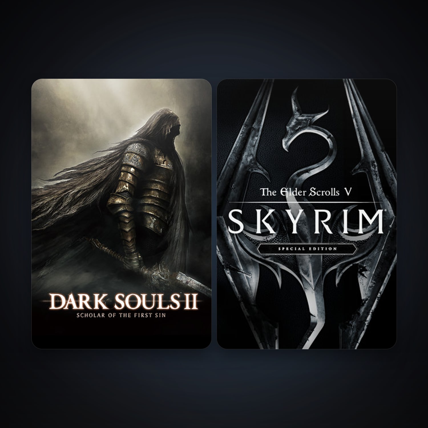 DARK SOULS II: Scholar of the First Sin + The Elder Scrolls V: Skyrim Special Edition, 3 games, clean — HabibiAccounts