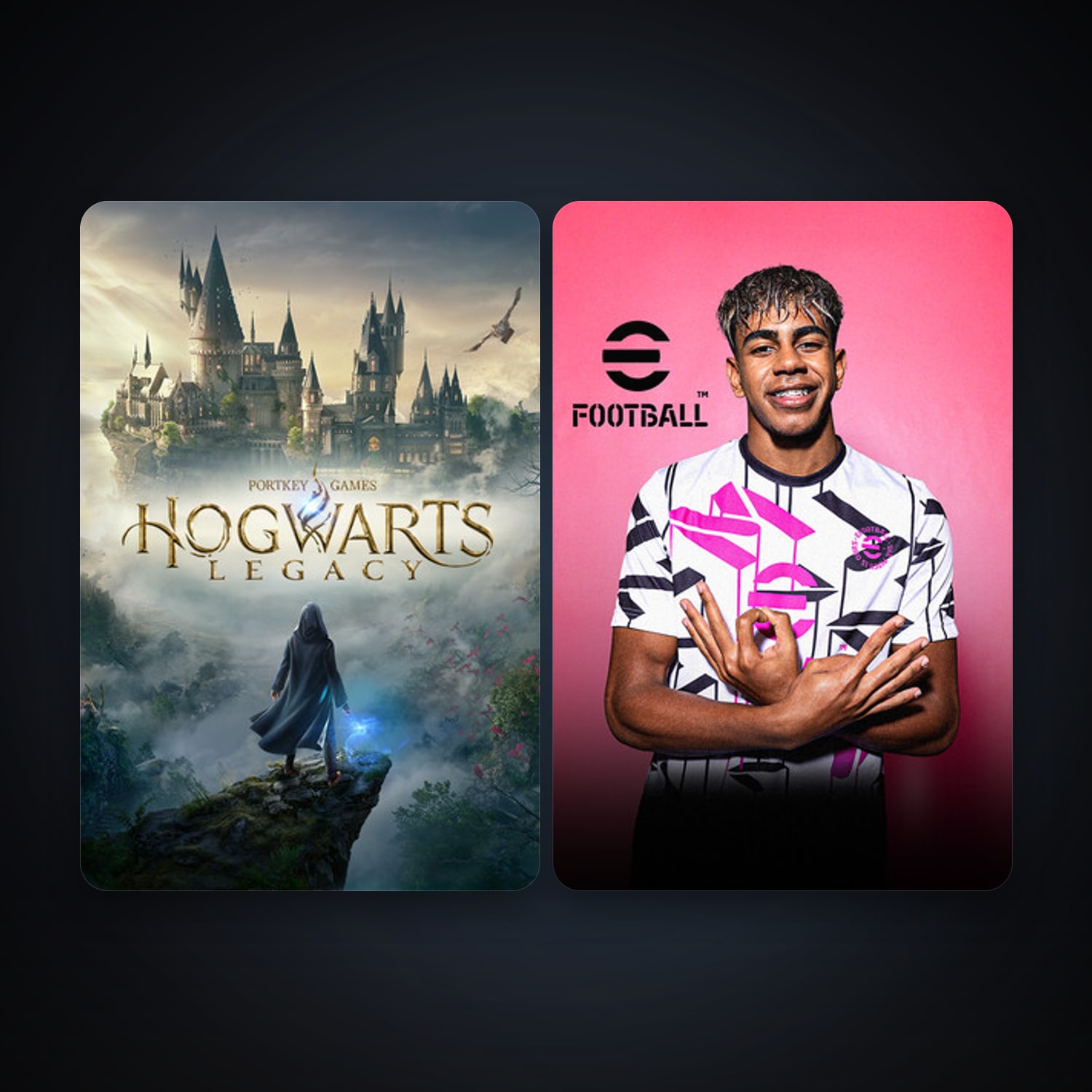 Hogwarts Legacy + eFootball 2024, 4 games, clean — HabibiAccounts