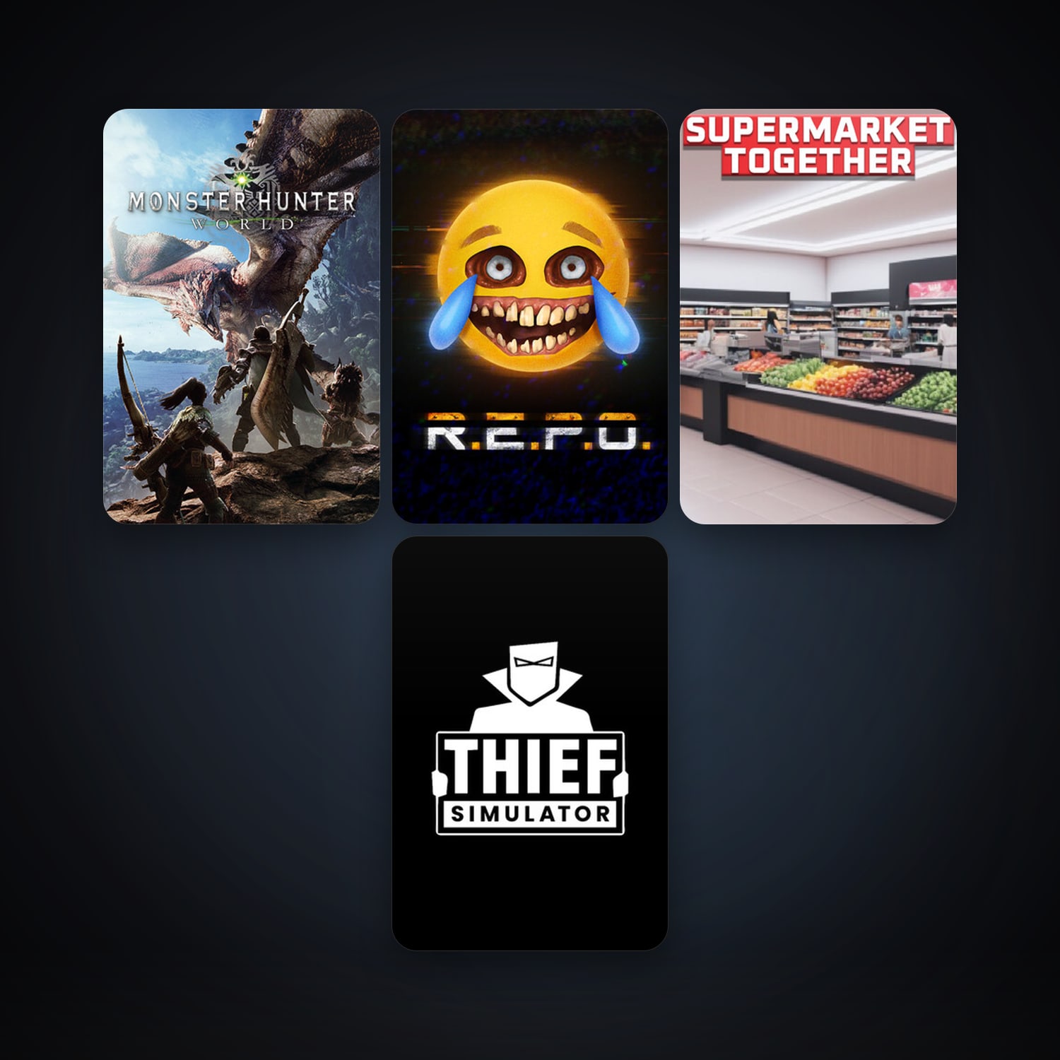 MONSTER HUNTER: WORLD + Thief Simulator, 8 games, clean — HabibiAccounts