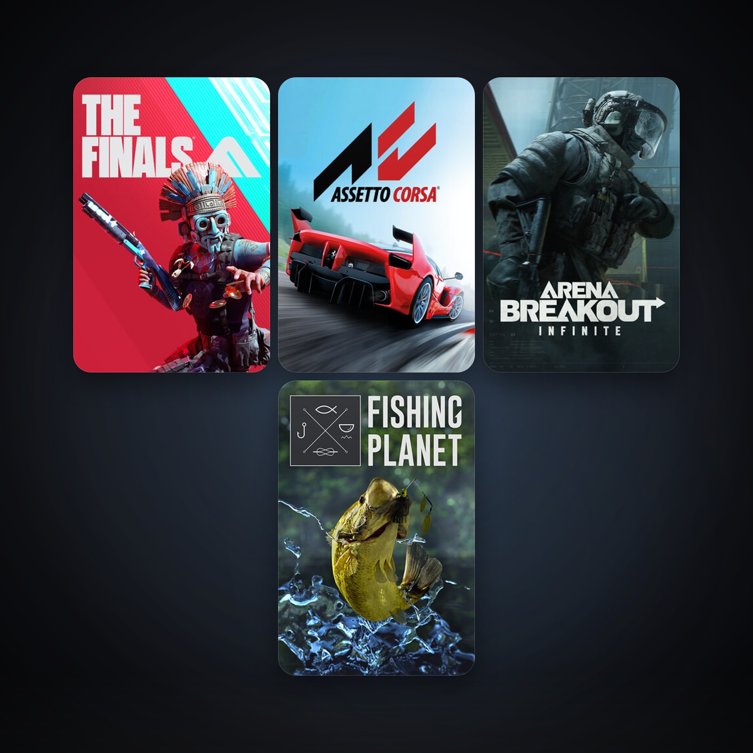 Assetto Corsa + Fishing Planet, 7 games, clean — HabibiAccounts