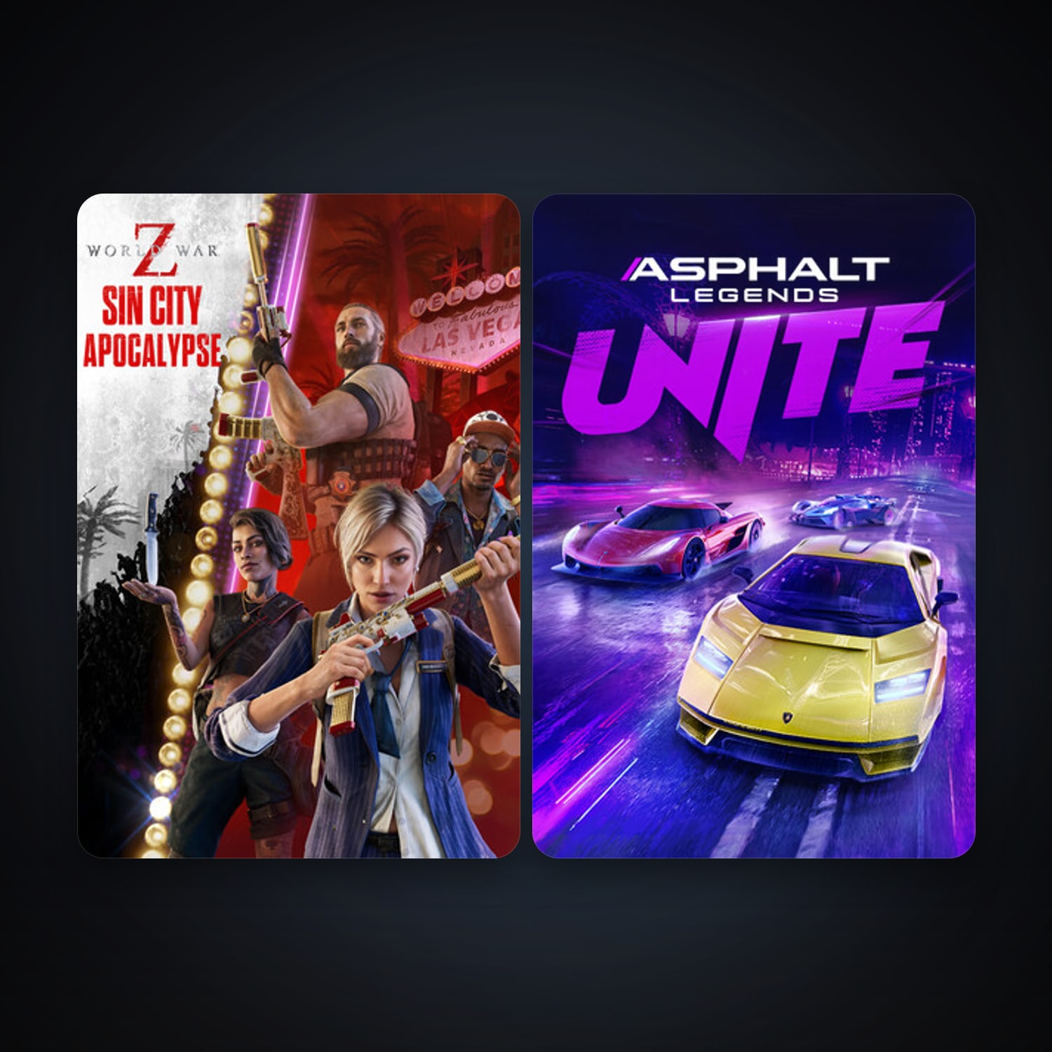 World War Z: Aftermath + Asphalt Legends Unite, 4 games, clean — HabibiAccounts