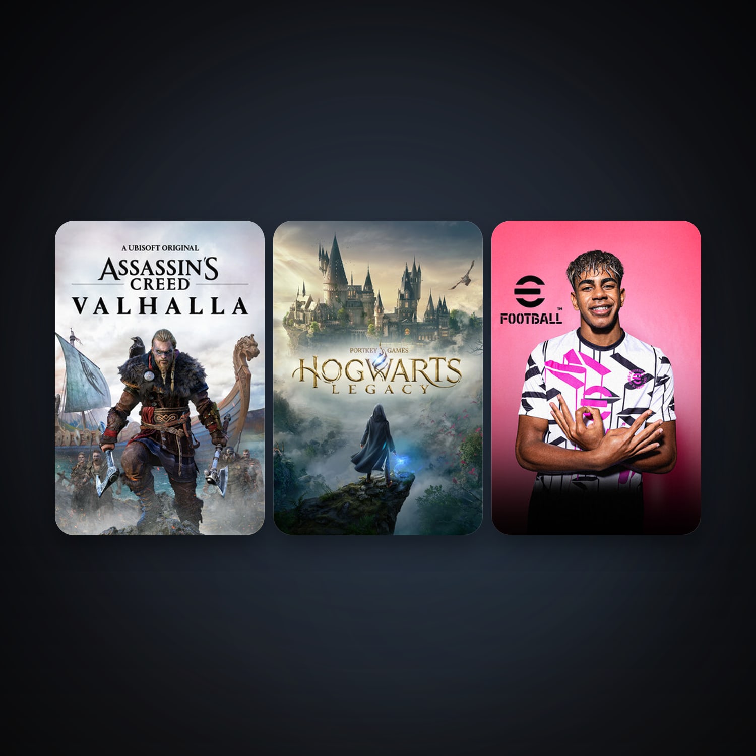 Hogwarts Legacy + eFootball 2024, 3 games, clean — HabibiAccounts