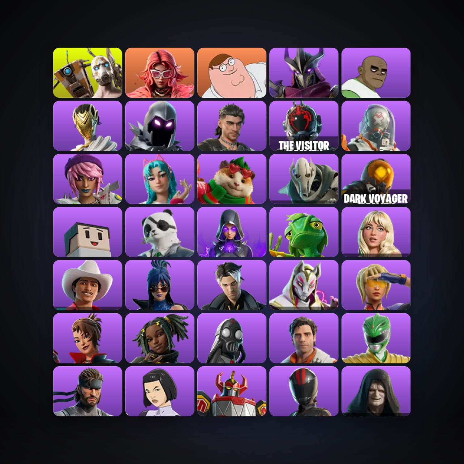 Fortnite locker — 136 skins — 500 V-Bucks — lvl 2411 — HabibiAccounts
